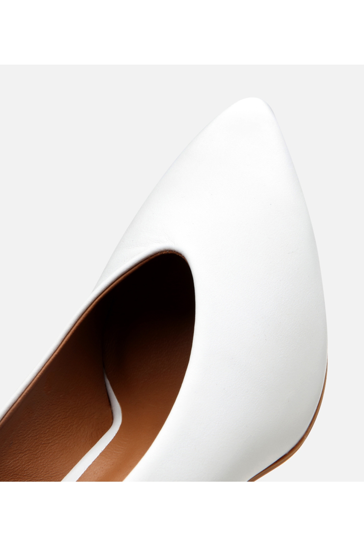 Kadın Deri Ekru Zincir Detaylı Stiletto - Görsel 5