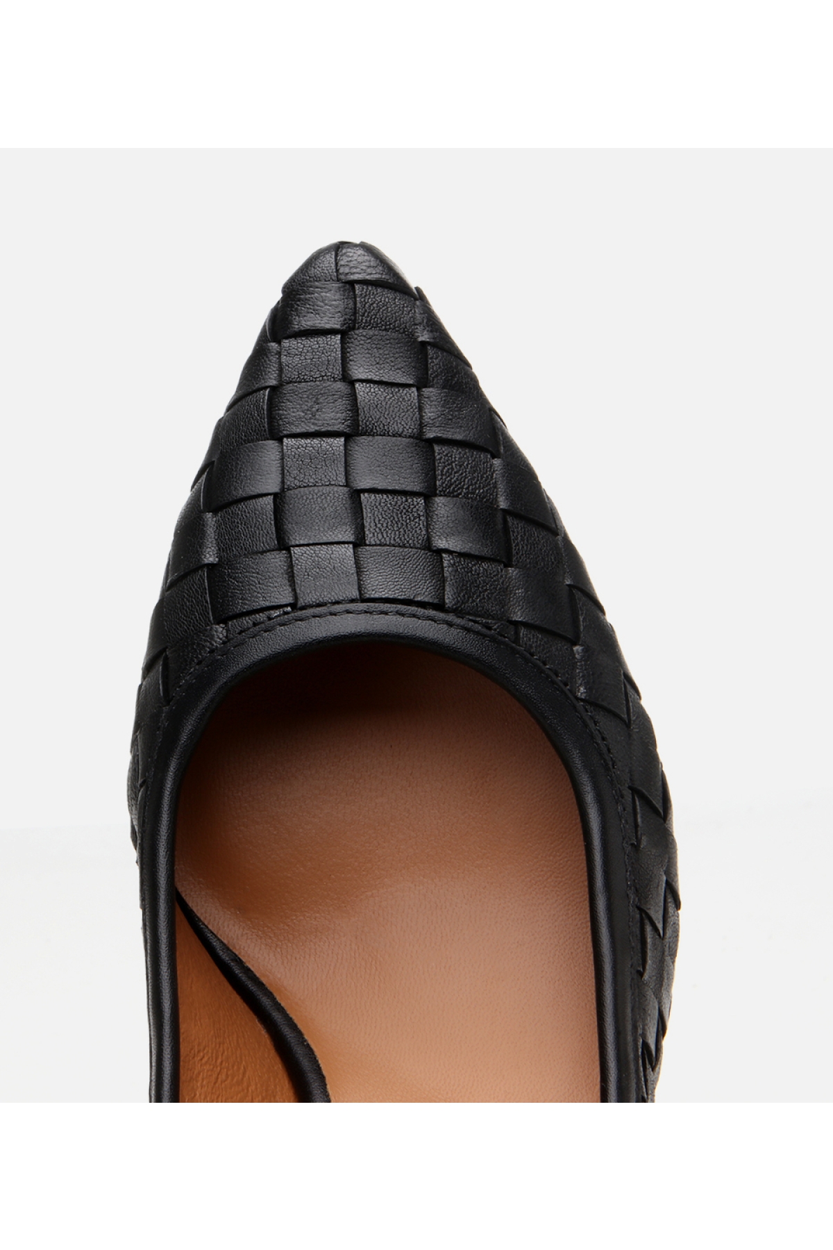 Kadın Deri Siyah Örgü Detaylı Stiletto - Görsel 5