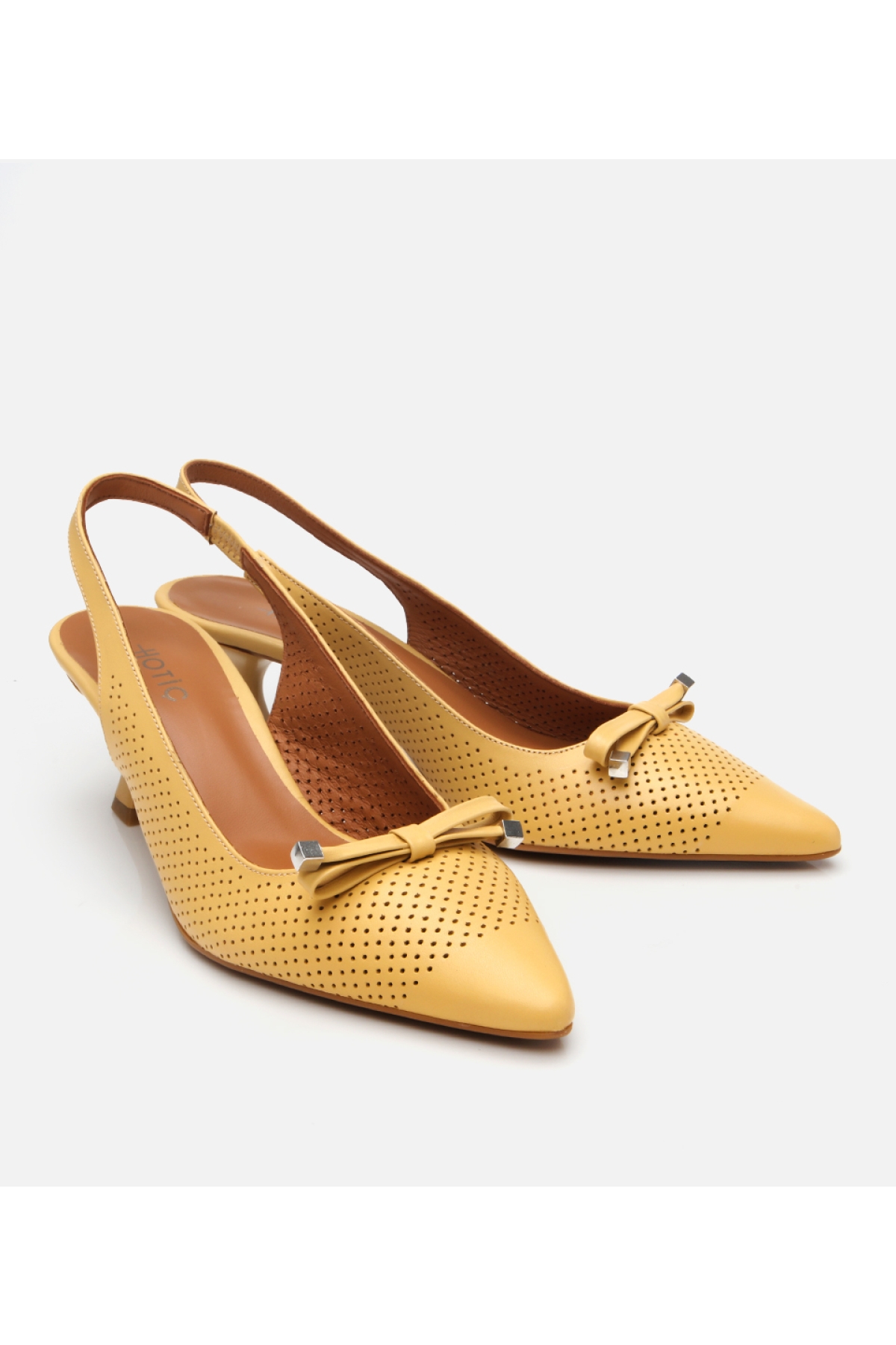 Hotiç Hotiç Sari Kadın Deri Sarı Arkası Açık Topuklu Ayakkabı Flo'da! Sari - 3. görsel