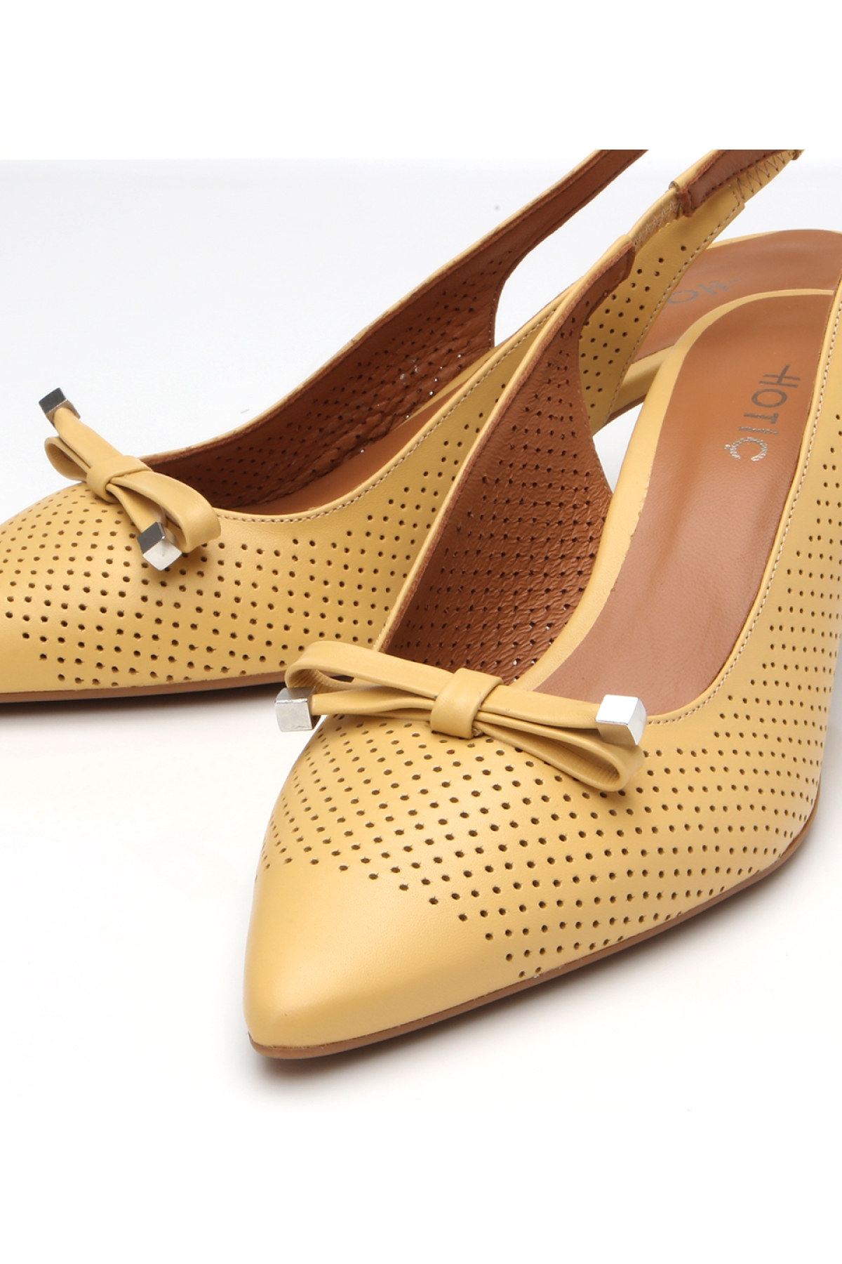 Hotiç Hotiç Sari Kadın Deri Sarı Arkası Açık Topuklu Ayakkabı Flo'da! Sari - 4. görsel