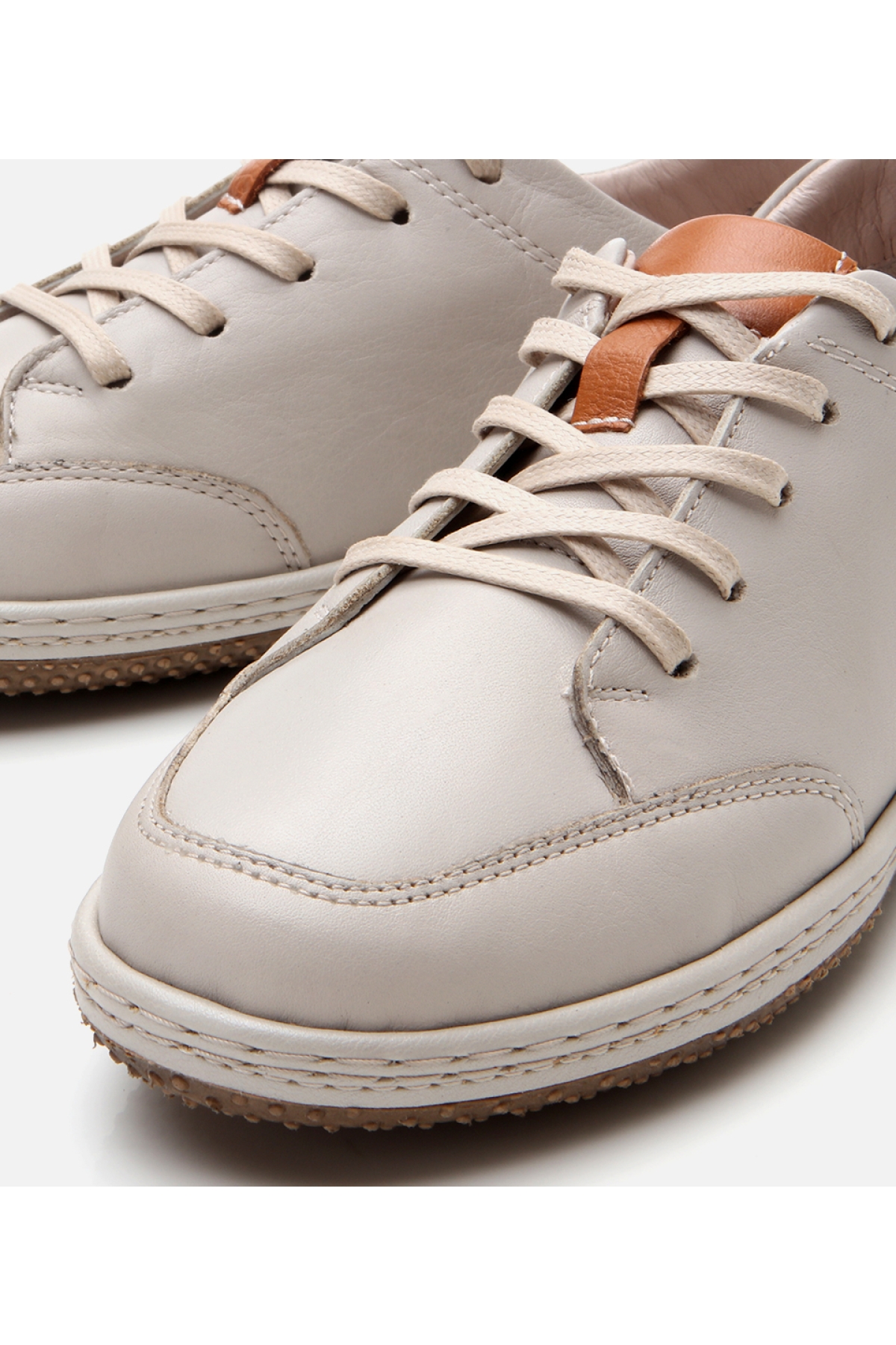 Kadın Deri Bej Comfort Spor Ayakkabı - Görsel 4