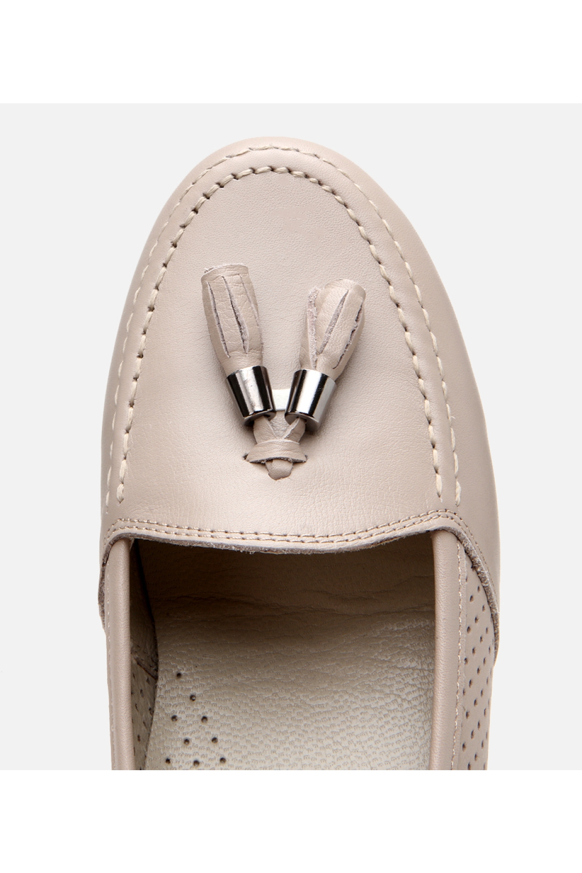 Hotiç Hotiç Kadın Deri Vizon Püsküllü Dolgu Topuklu Ayakkabı Flo'da! Vizon - 5. görsel