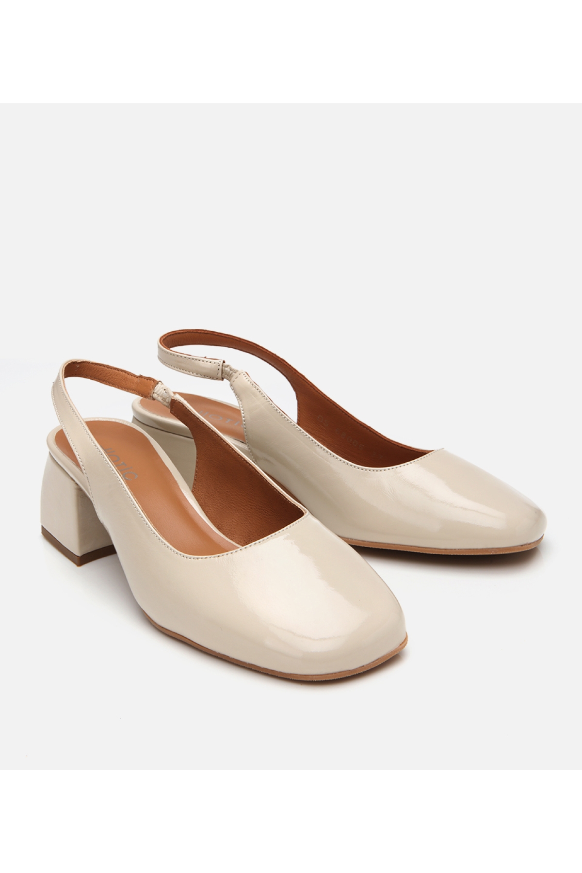 Hotiç Hotiç Kadın Deri Bej Arkası Açık Kalın Topuklu Ayakkabı Flo'da! Bej - 3. görsel