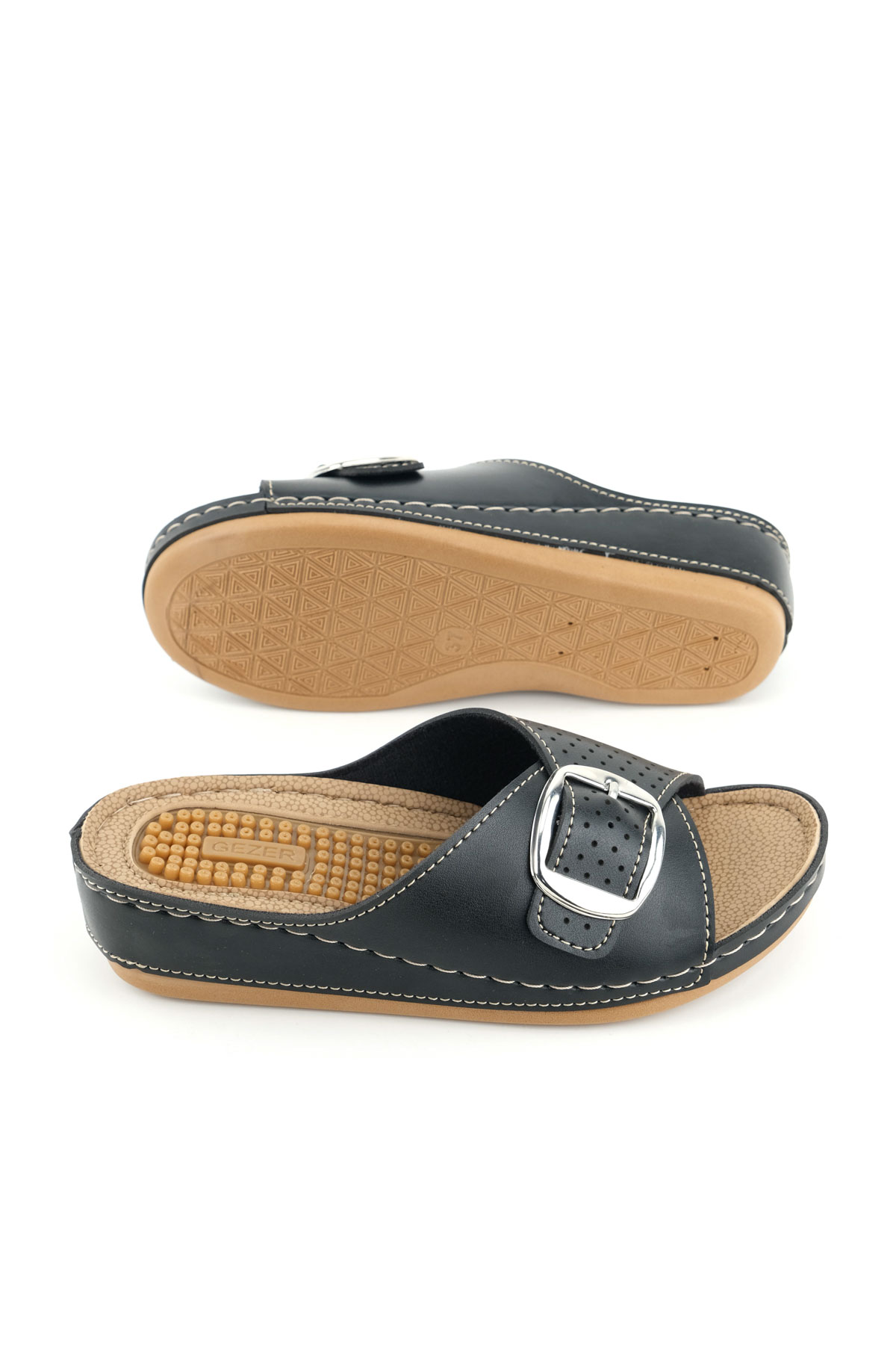 Kadın Yazlık Masaj Taban Tek Toka Ayarlanabilir Yüksek Topuk Günlük Terlik - Görsel 6