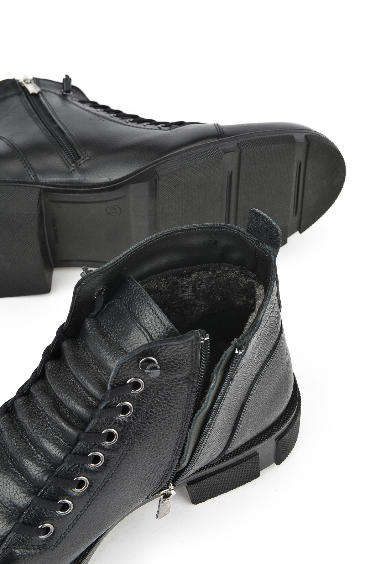 Erkek Hakiki Deri Kürklü Bot 153999Z001 Siyah - Görsel 5