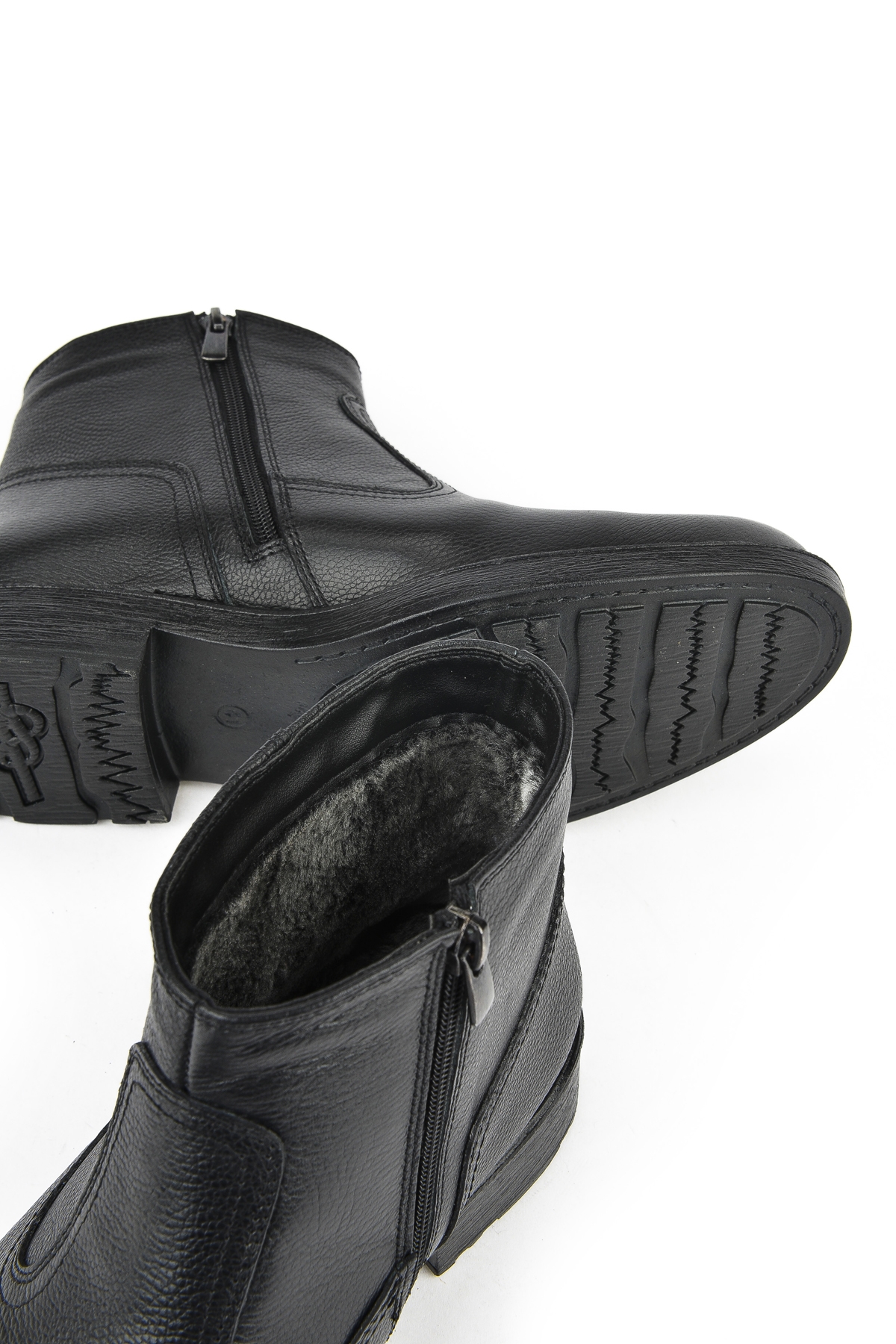 Erkek Hakiki Deri Kürklü Bot 153999Z0442 Siyah - Görsel 5