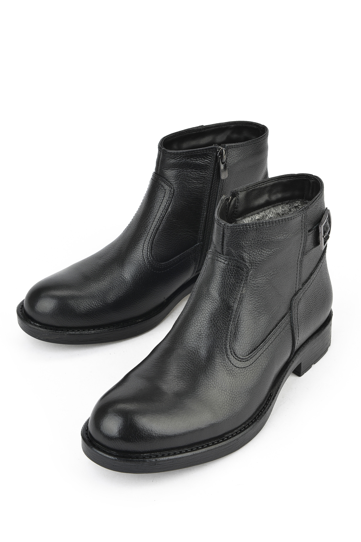 Erkek Hakiki Deri Kürklü Bot 153999Z0442 Siyah - Görsel 6