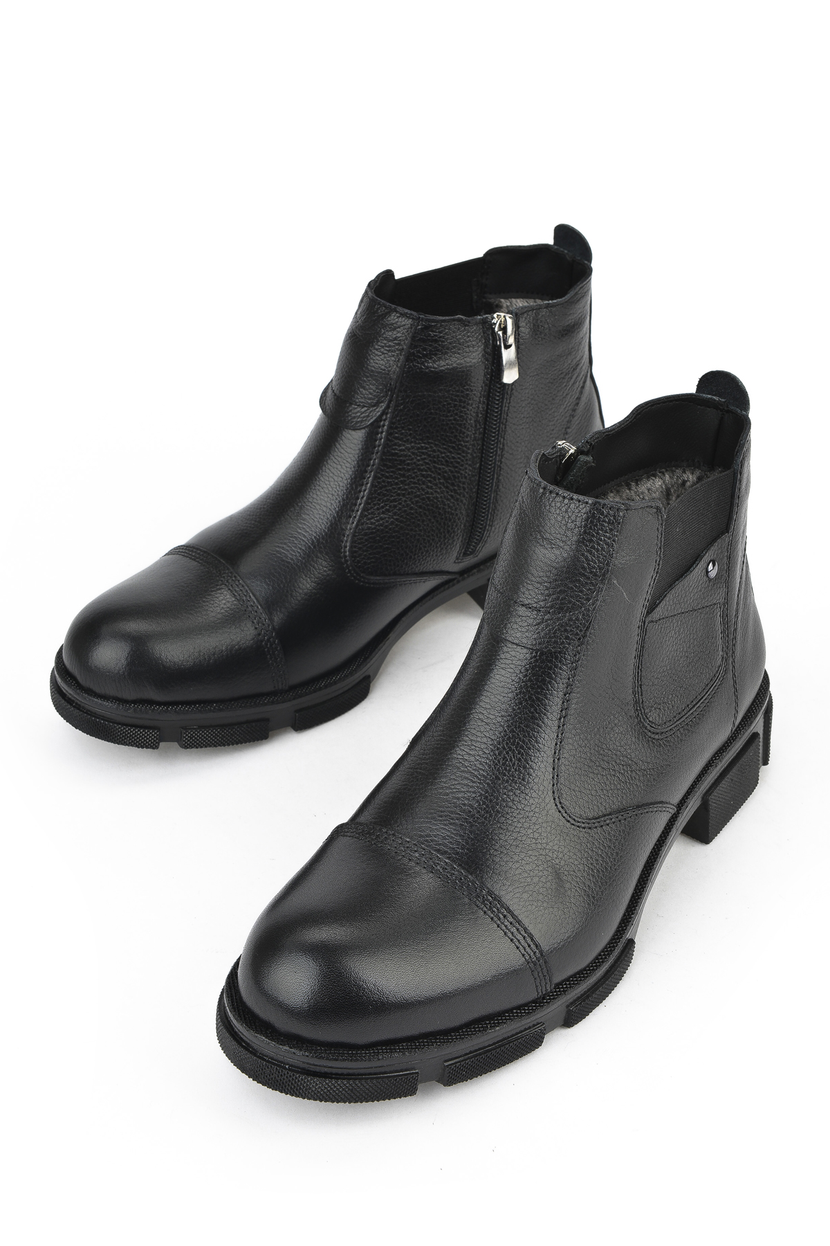 Erkek Hakiki Deri Kürklü Bot 153999Z017 Siyah - Görsel 6