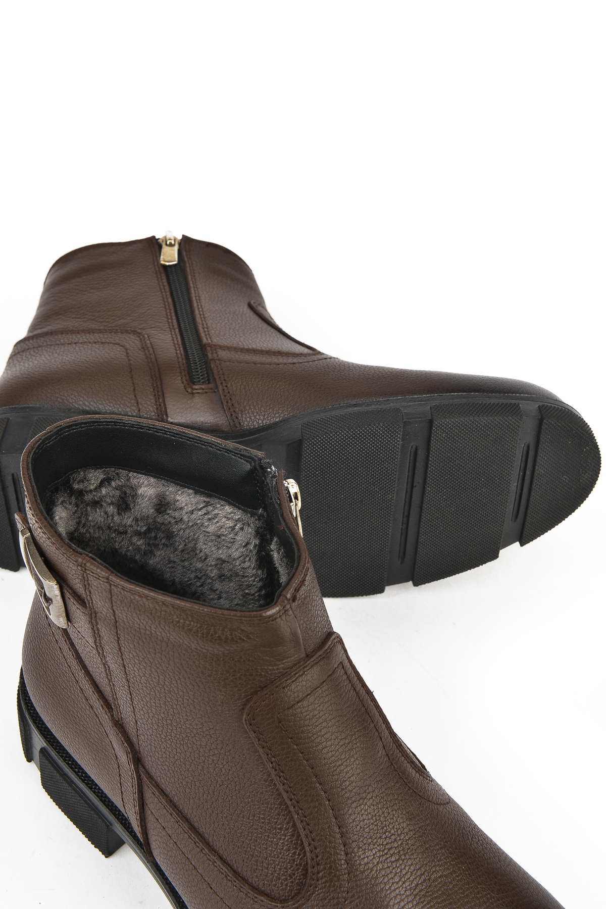 Erkek Hakiki Deri Kürklü Bot 153999Z044 Kahve - Görsel 5