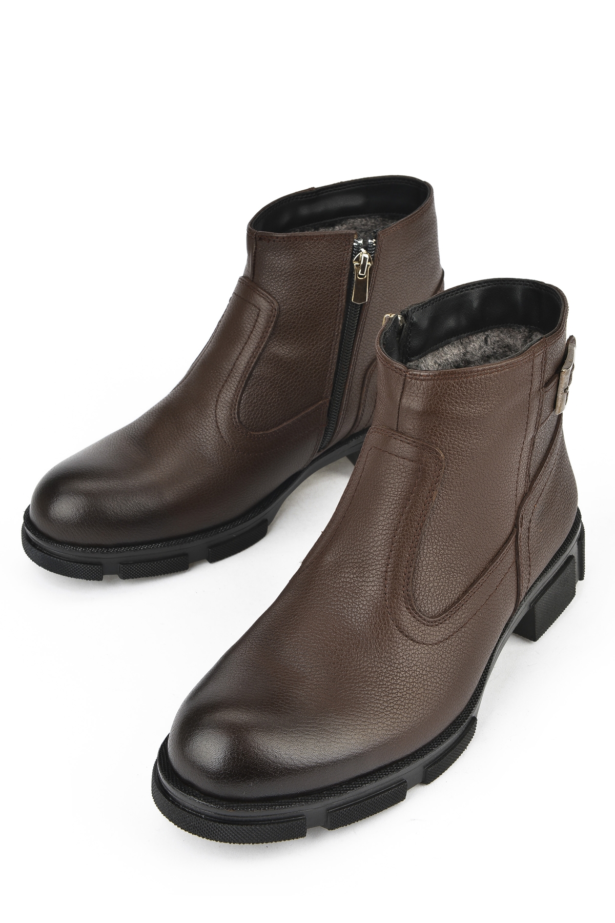 Erkek Hakiki Deri Kürklü Bot 153999Z044 Kahve - Görsel 6