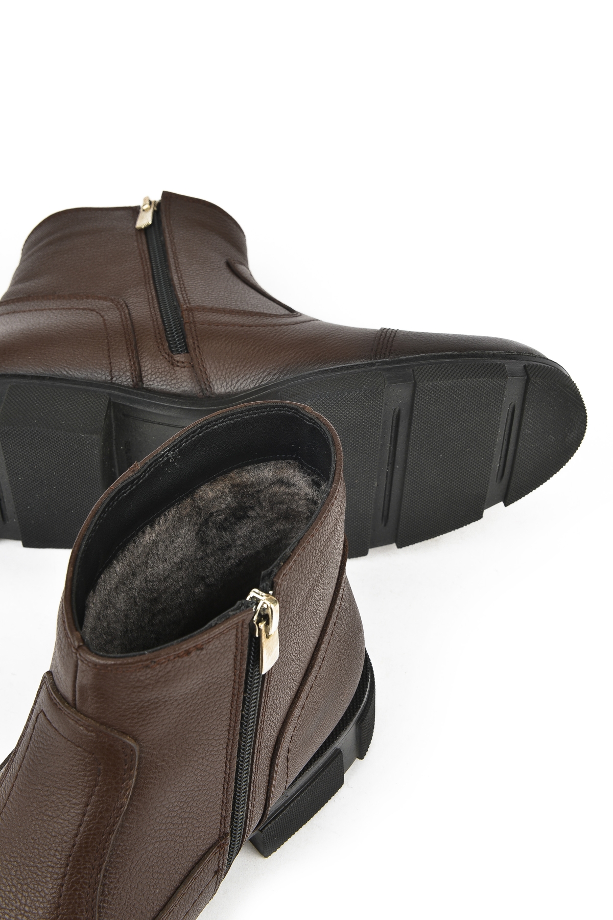 Erkek Hakiki Deri Kürklü Bot 153999Z0441 Kahve - Görsel 5