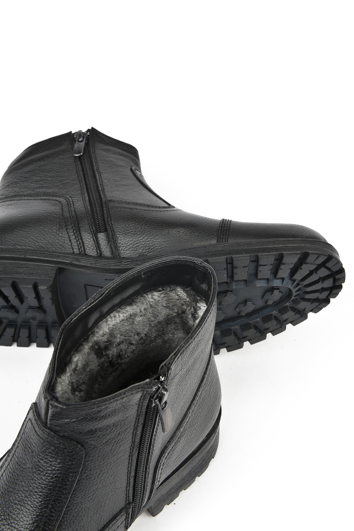 Erkek Hakiki Deri Kürklü Bot 153999Z04412 Siyah - Görsel 5