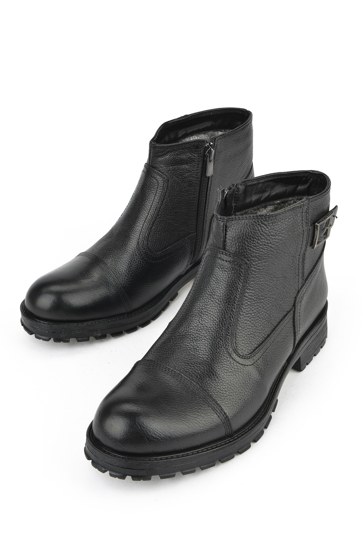 Erkek Hakiki Deri Kürklü Bot 153999Z04412 Siyah - Görsel 6