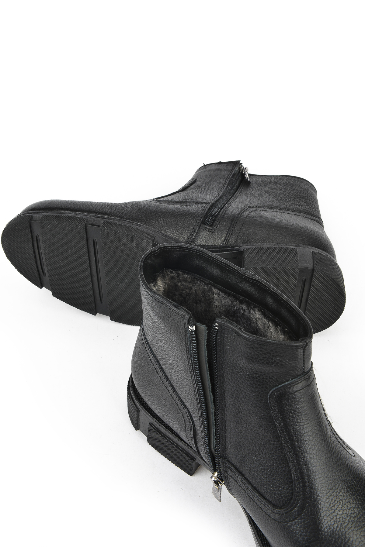 Erkek Hakiki Deri Kürklü Bot 153999Z044 Siyah - Görsel 5