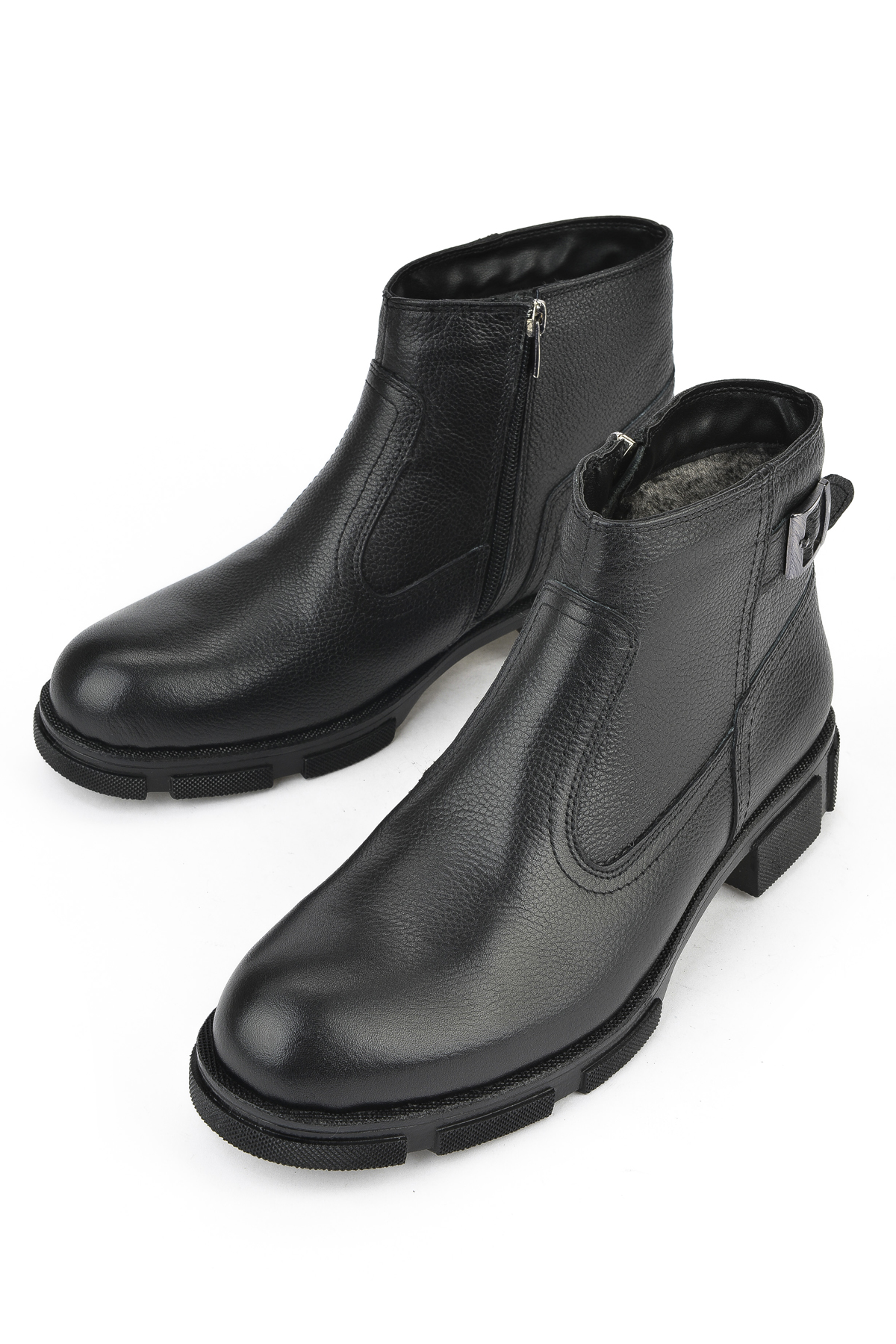 Erkek Hakiki Deri Kürklü Bot 153999Z044 Siyah - Görsel 6