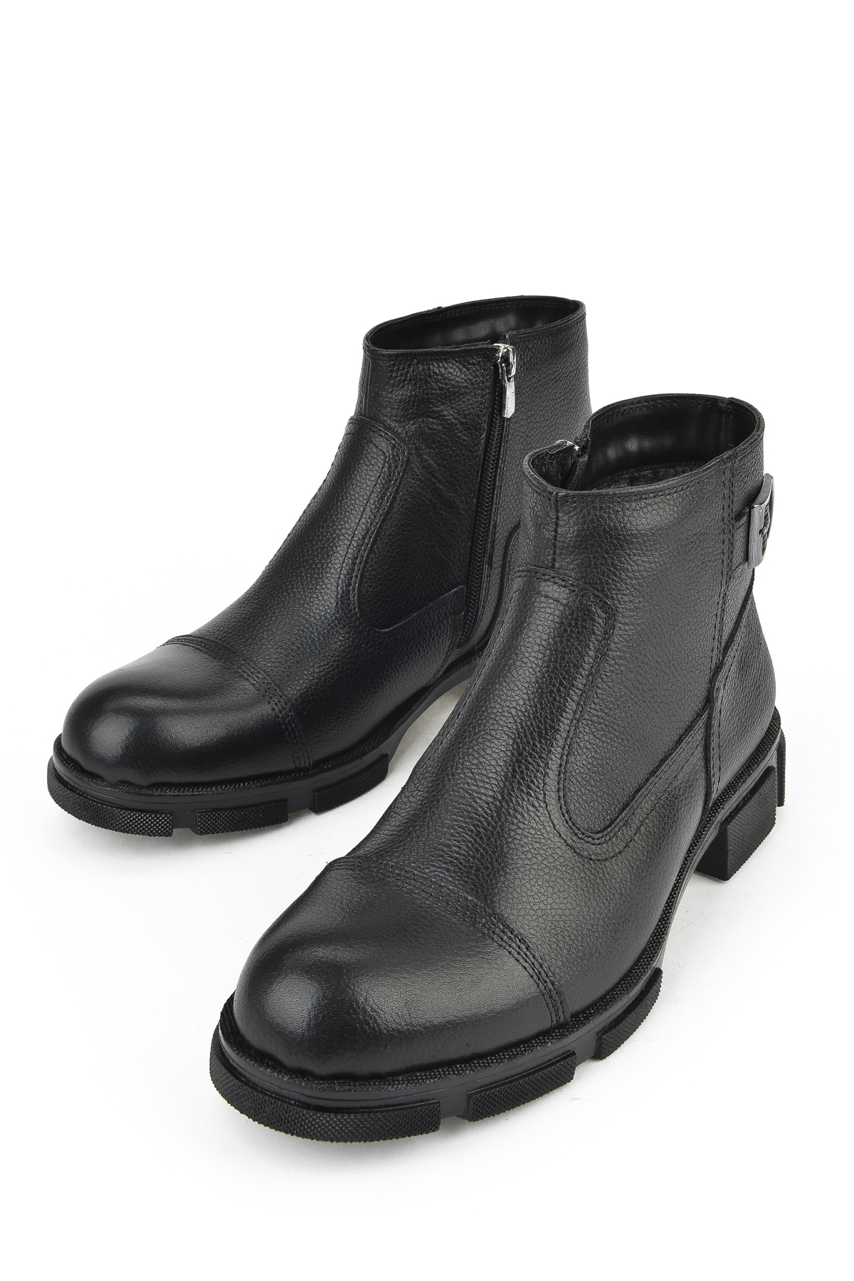 Erkek Hakiki Deri Kürklü Bot 153999Z0441 Siyah - Görsel 6