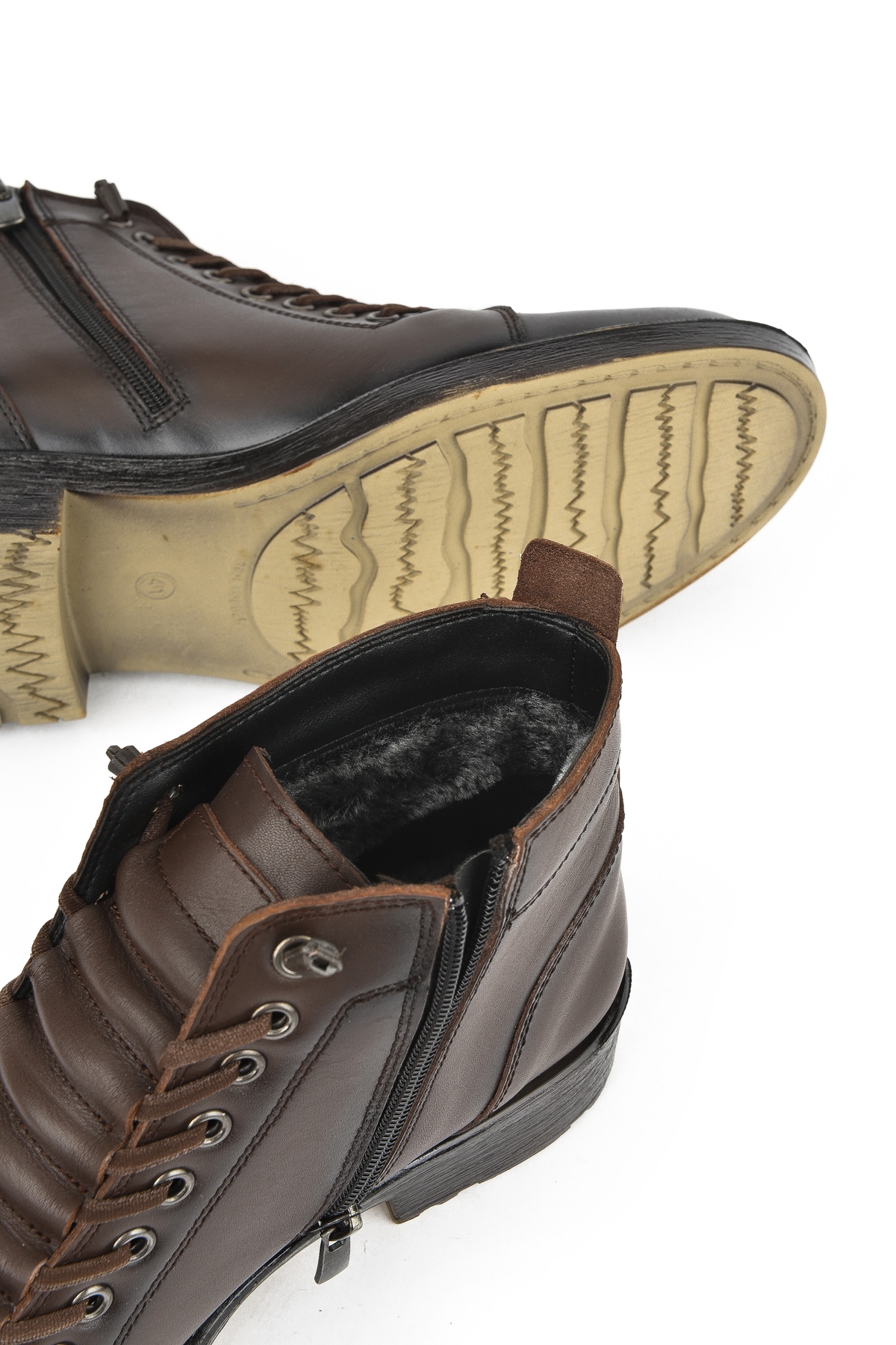 Erkek Hakiki Deri Kürklü Bot 153999Z0013 Kahve - Görsel 5