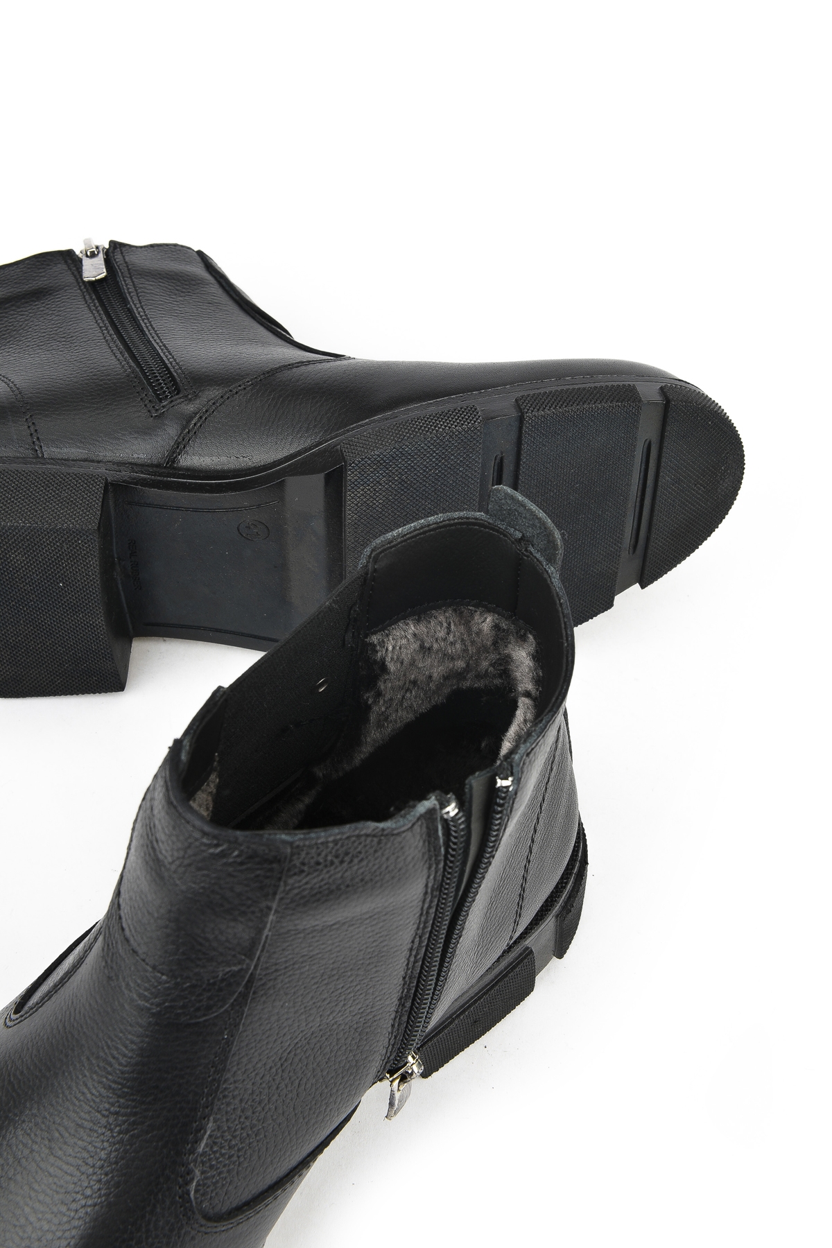 Erkek Hakiki Deri Kürklü Bot 153999Z0171 Siyah - Görsel 5