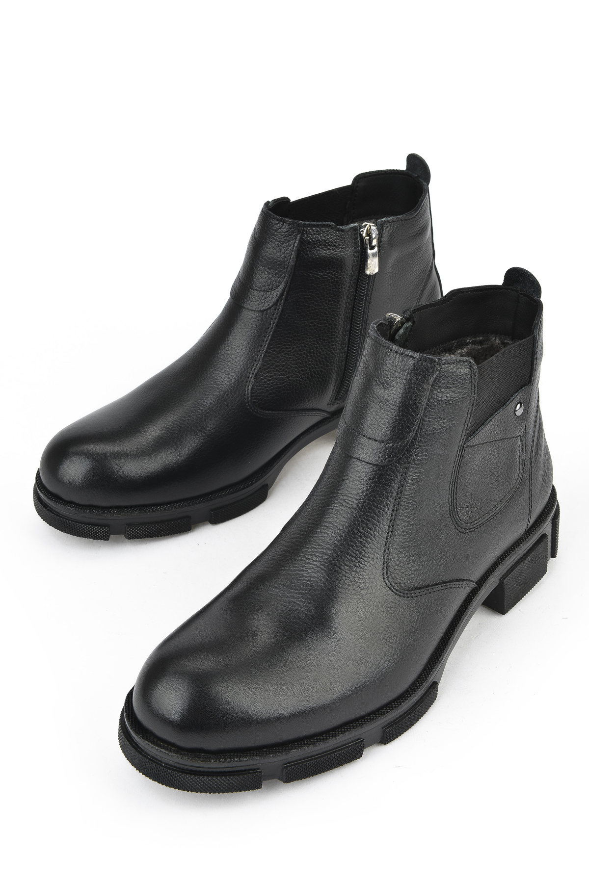 Erkek Hakiki Deri Kürklü Bot 153999Z0171 Siyah - Görsel 6