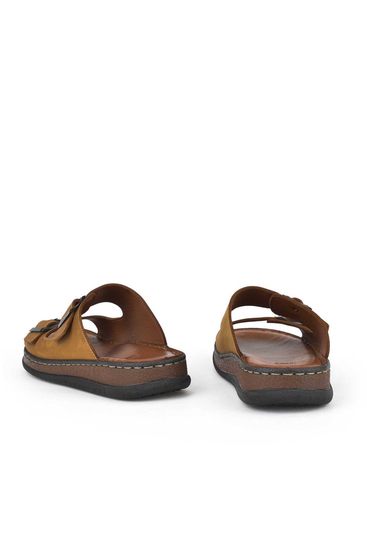 Erkek Hakiki Deri Terlik 1511045ZS1 Taba - Görsel 4