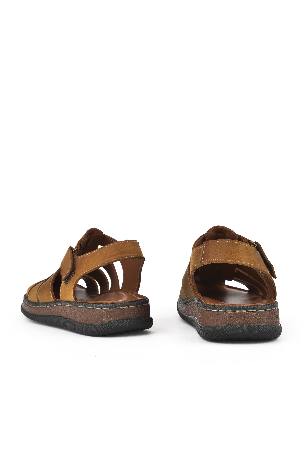 Erkek Hakiki Deri Sandalet 1511045ZS32 Taba - Görsel 4