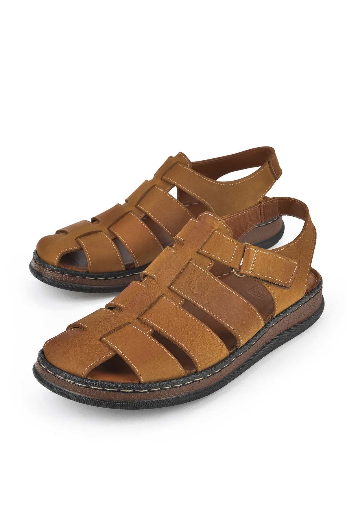 Erkek Hakiki Deri Sandalet 1511045ZS32 Taba - Görsel 6