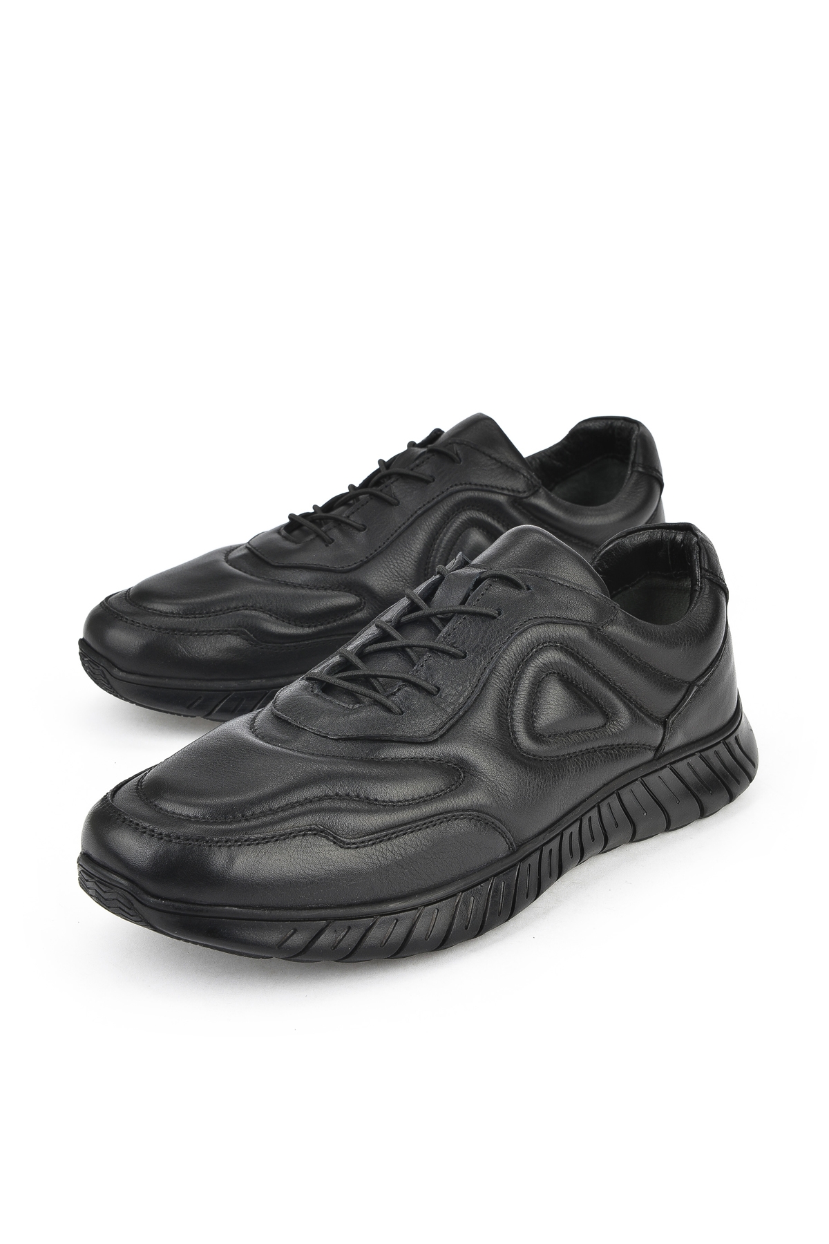 Erkek Hakiki Deri Konfor Ayakkabı 151123Z2500 Siyah - Görsel 6