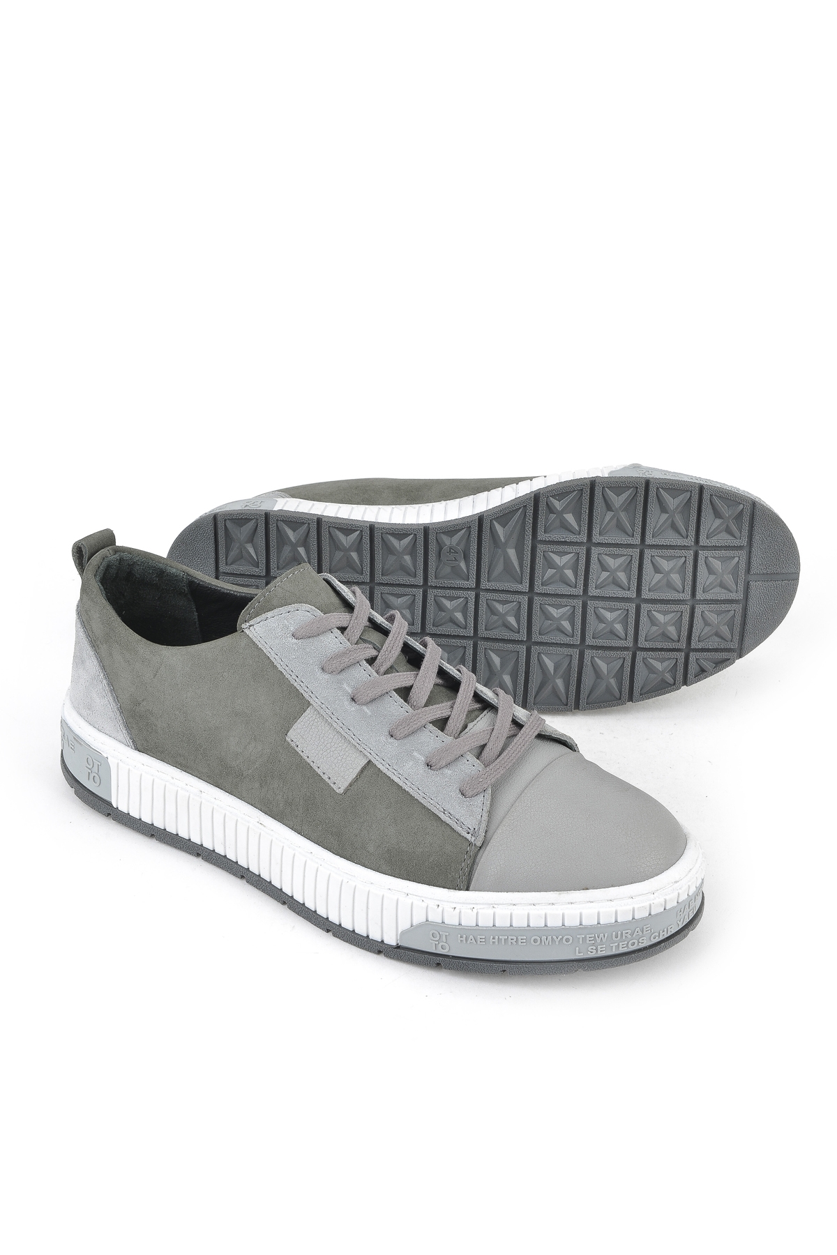 Erkek Hakiki Deri Ayakkabı 1511040ZY2321 Gri - Görsel 5