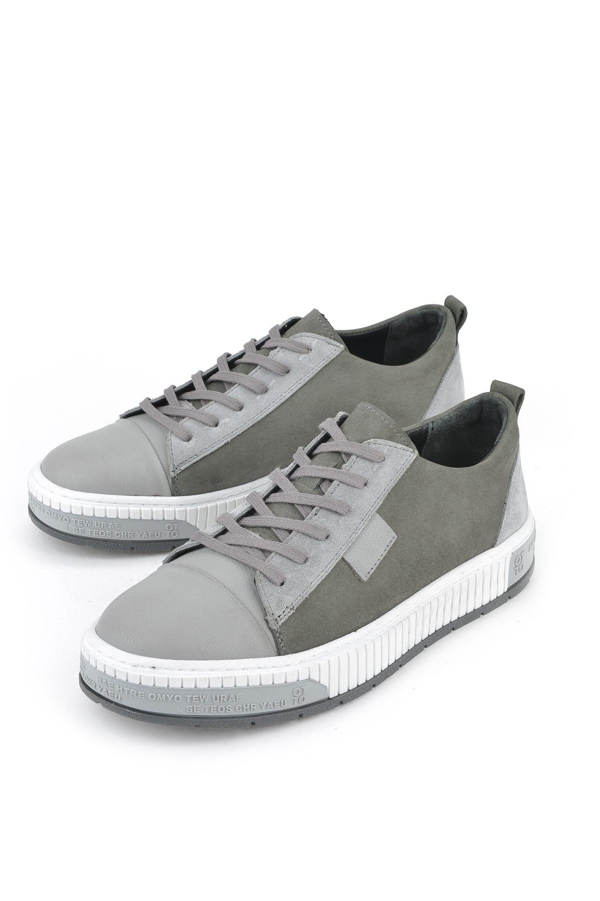 Erkek Hakiki Deri Ayakkabı 1511040ZY2321 Gri - Görsel 6