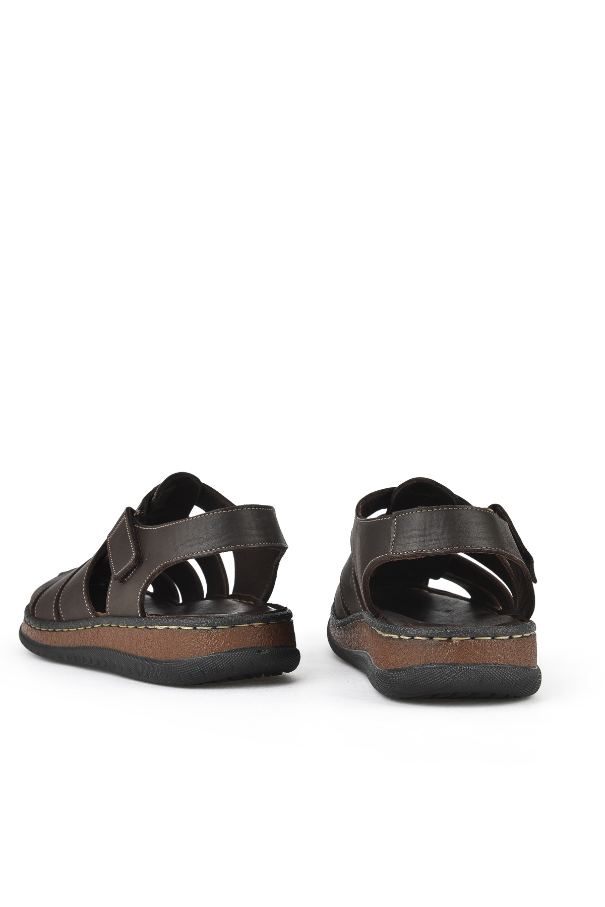 Erkek Hakiki Deri Sandalet 1511045ZS32 Kahve - Görsel 4