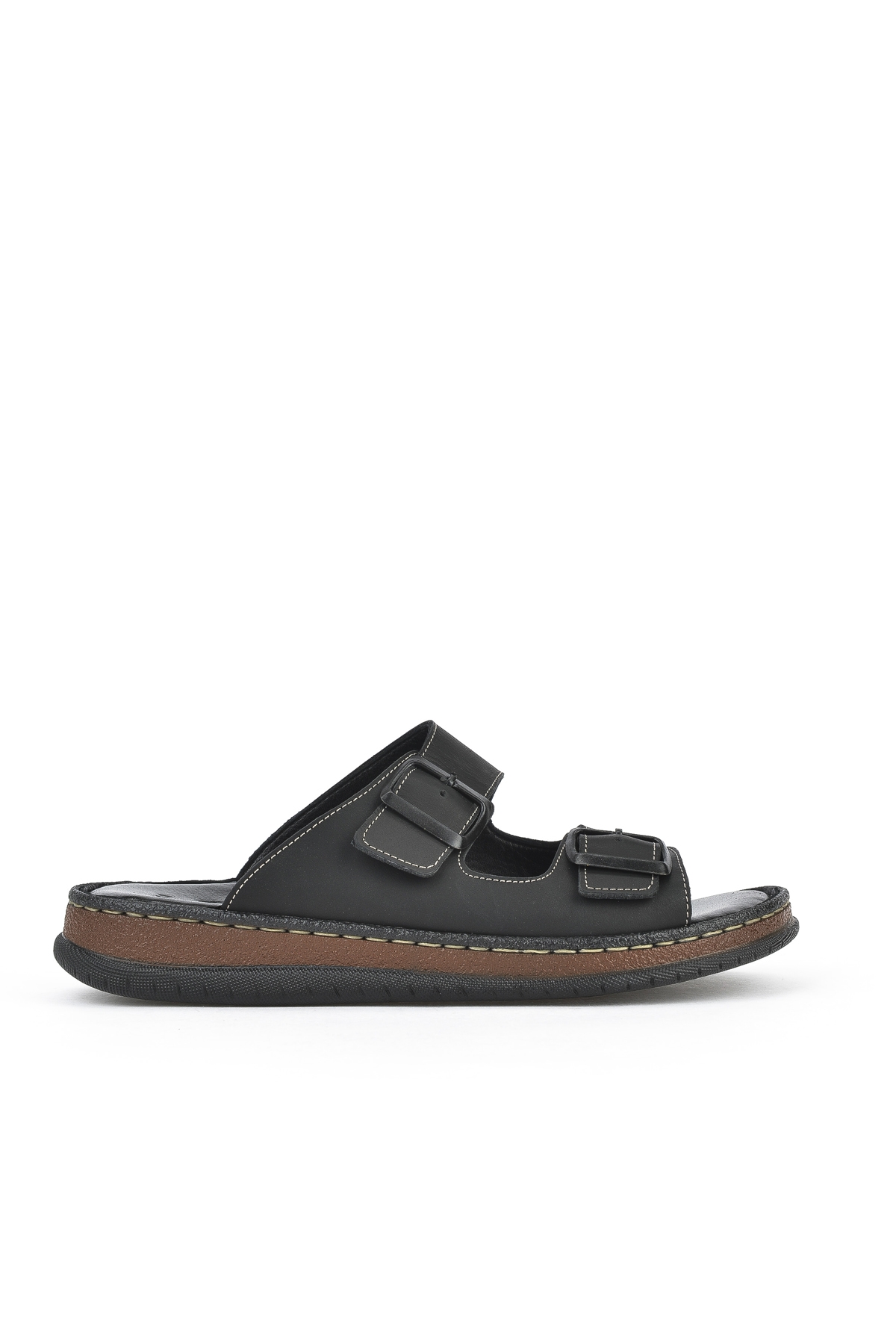 Erkek Hakiki Deri Terlik 1511045ZS1 Siyah - Görsel 2