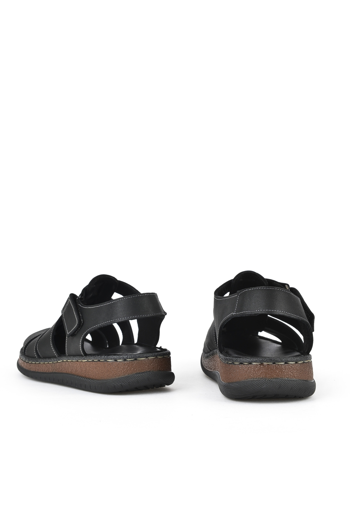 Erkek Hakiki Deri Sandalet 1511045ZS32 Siyah - Görsel 4