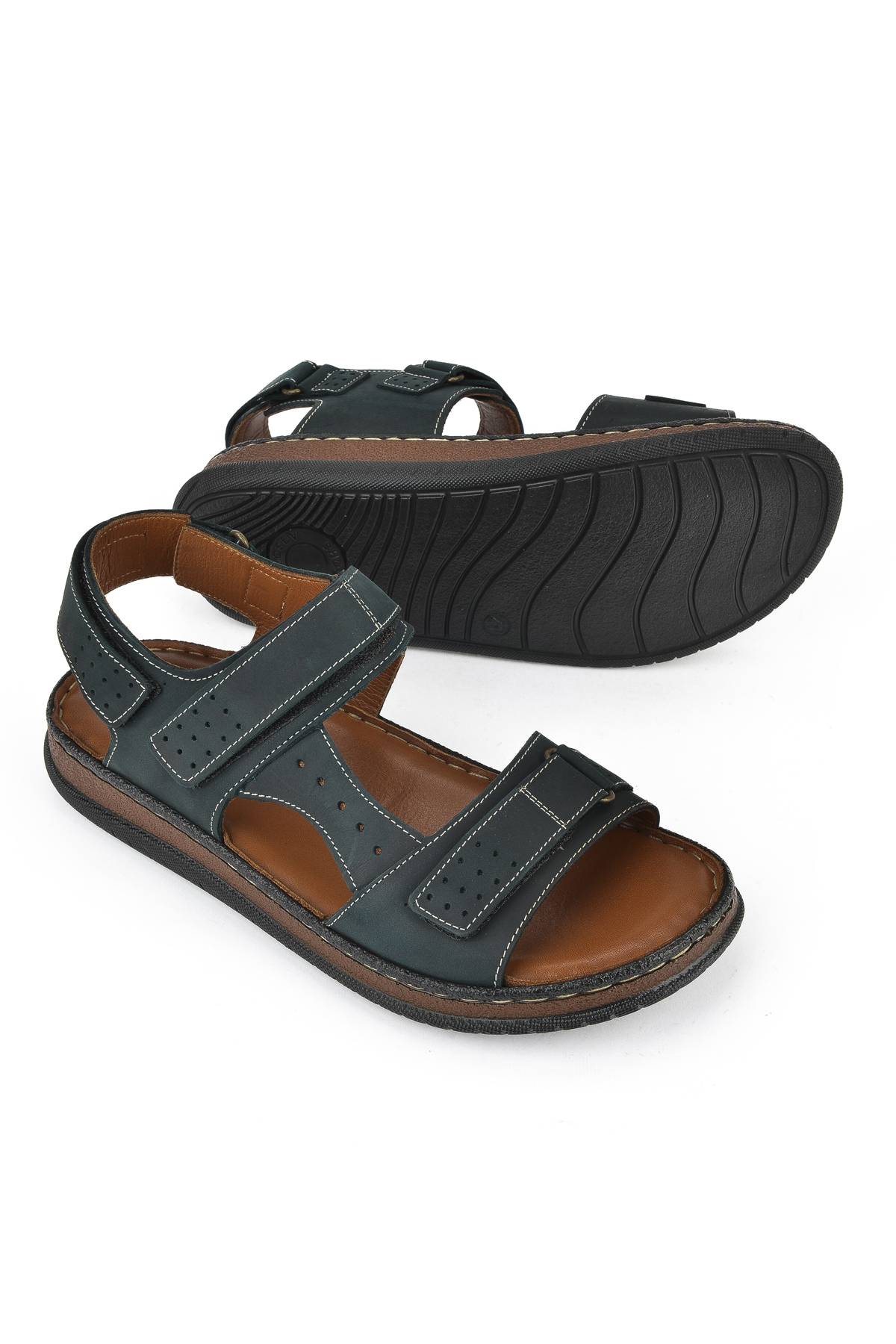 Erkek Hakiki Deri Sandalet 1511045ZS6 Yeşil - Görsel 5