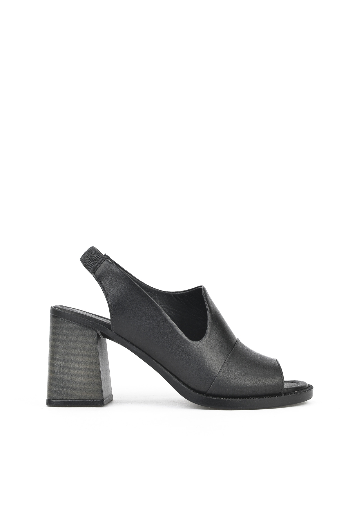 Kadın Hakiki Deri Topuklu Sandalet 151992Z54004 Siyah - Görsel 2