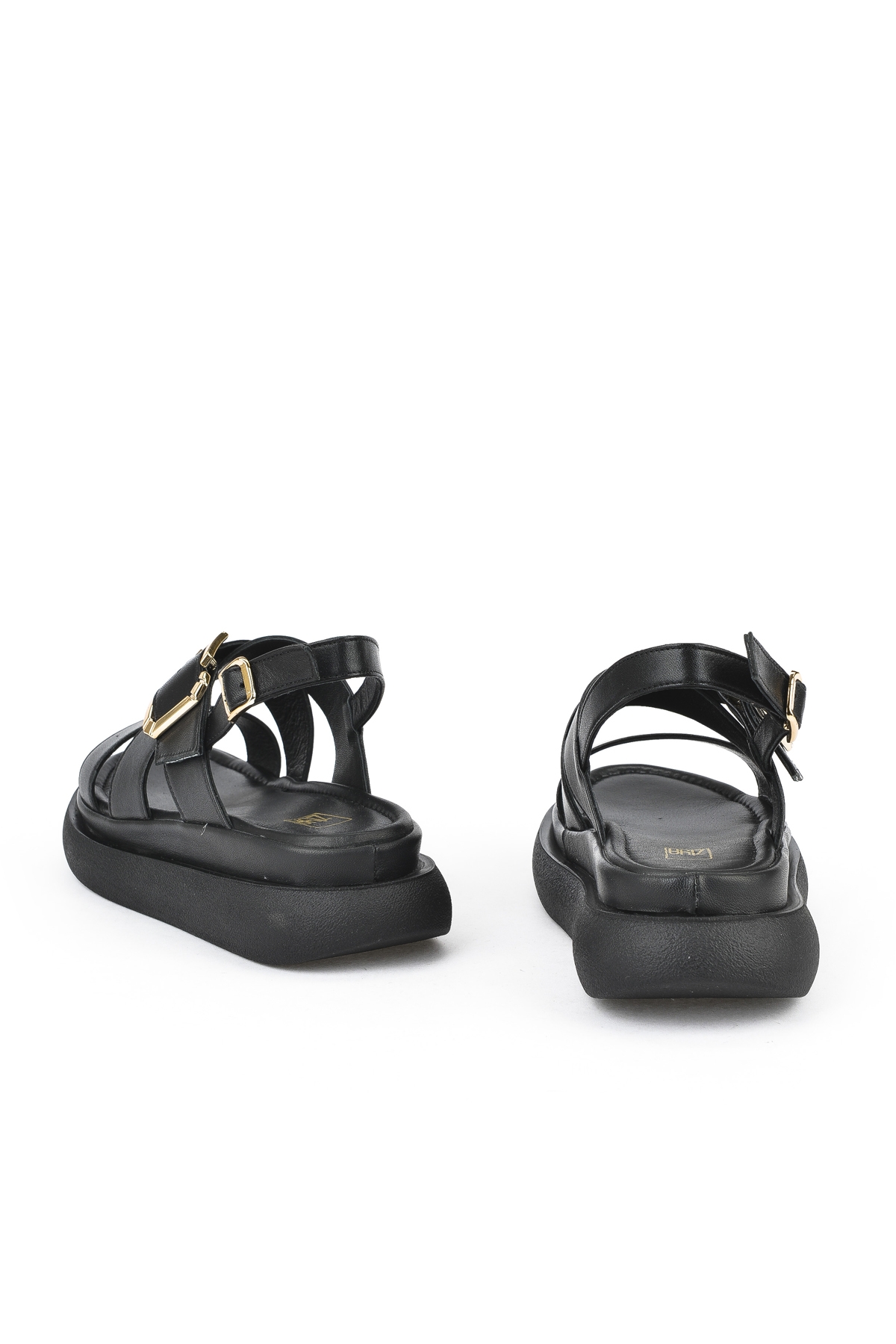 Kadın Hakiki Deri Topuklu Sandalet 151992Z302 Siyah - Görsel 4