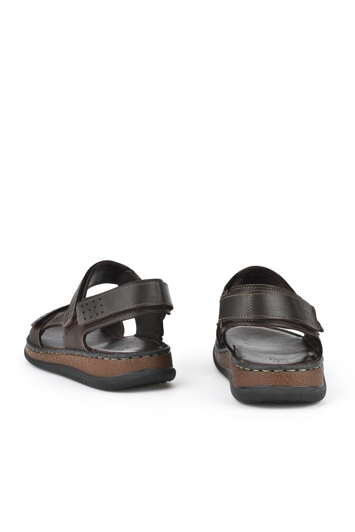 Erkek Hakiki Deri Sandalet 1511045ZS6 Kahve - Görsel 4