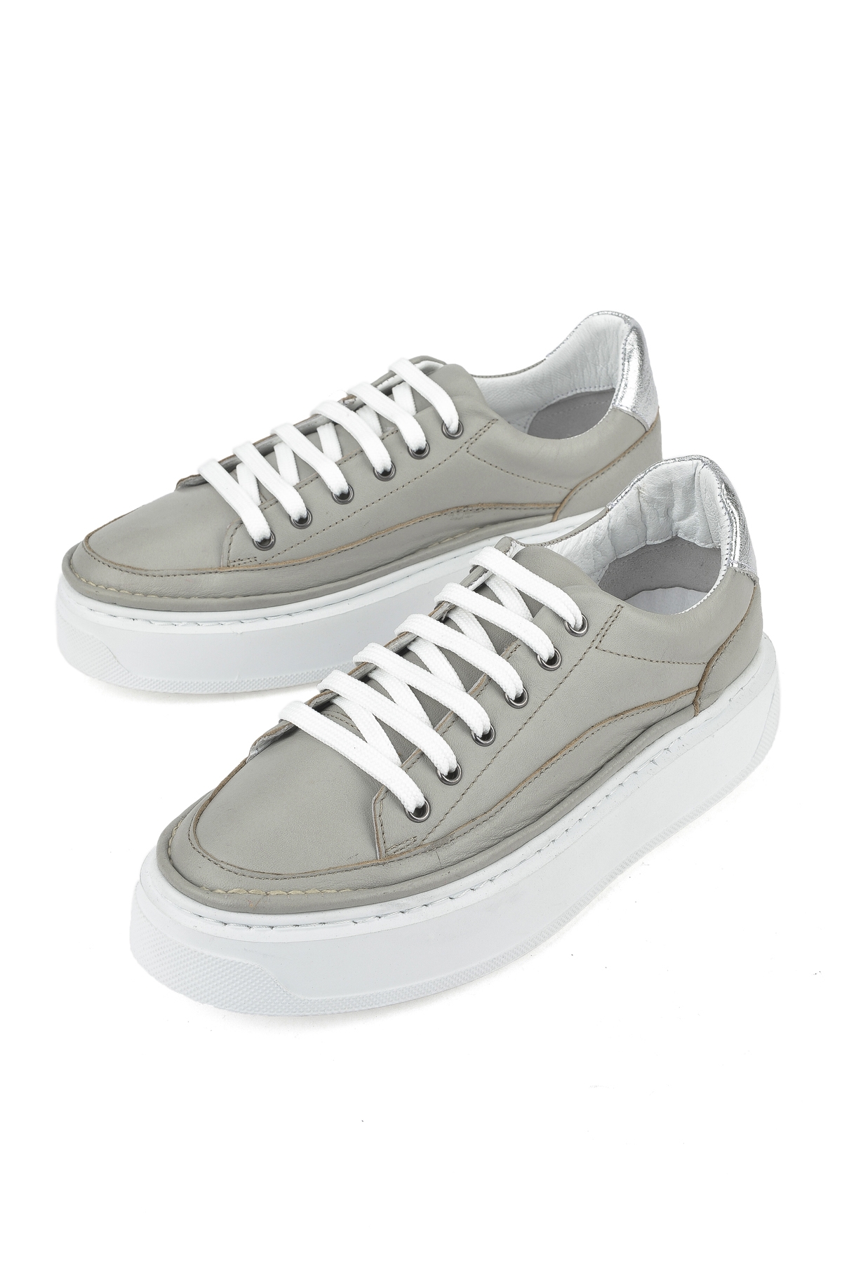 Kadın Hakiki Deri Sneaker 1511035Z6200 Açık Gri - Görsel 6