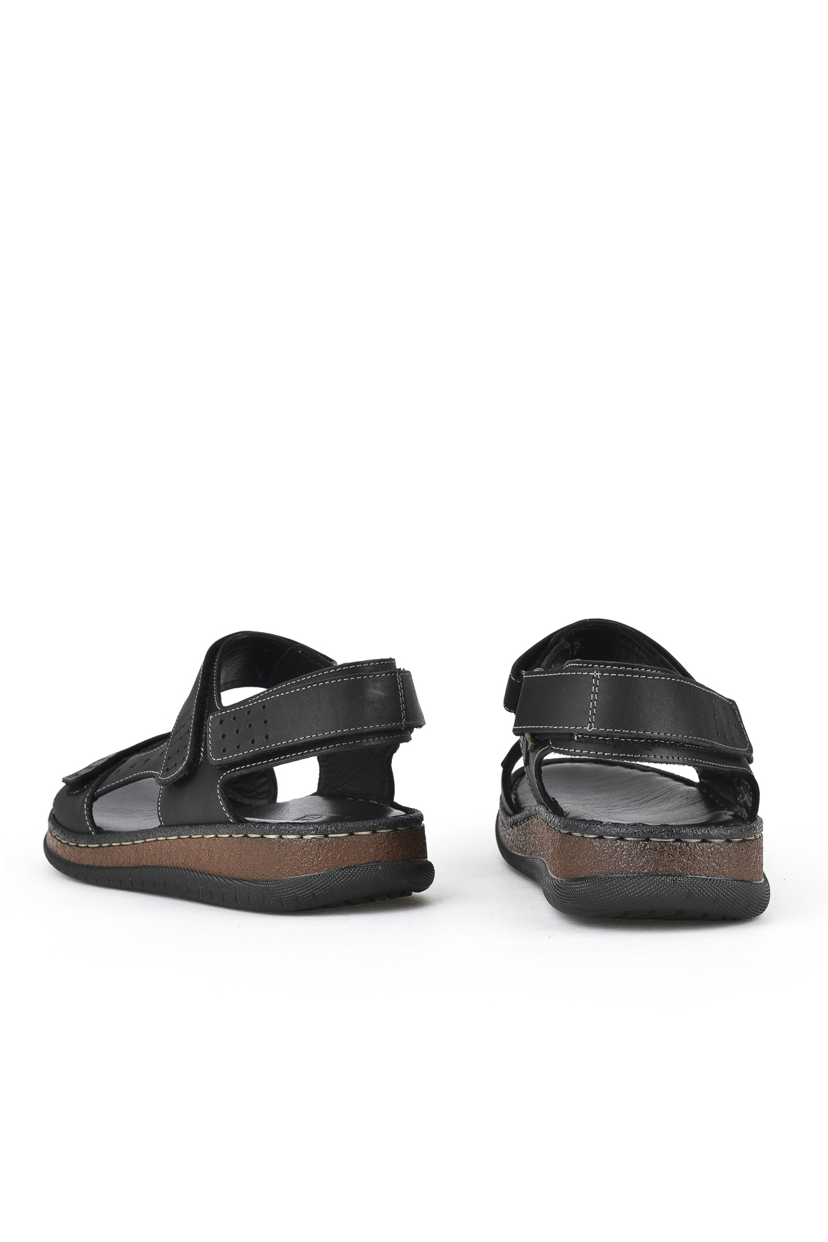 Erkek Hakiki Deri Sandalet 1511045ZS6 Siyah - Görsel 4