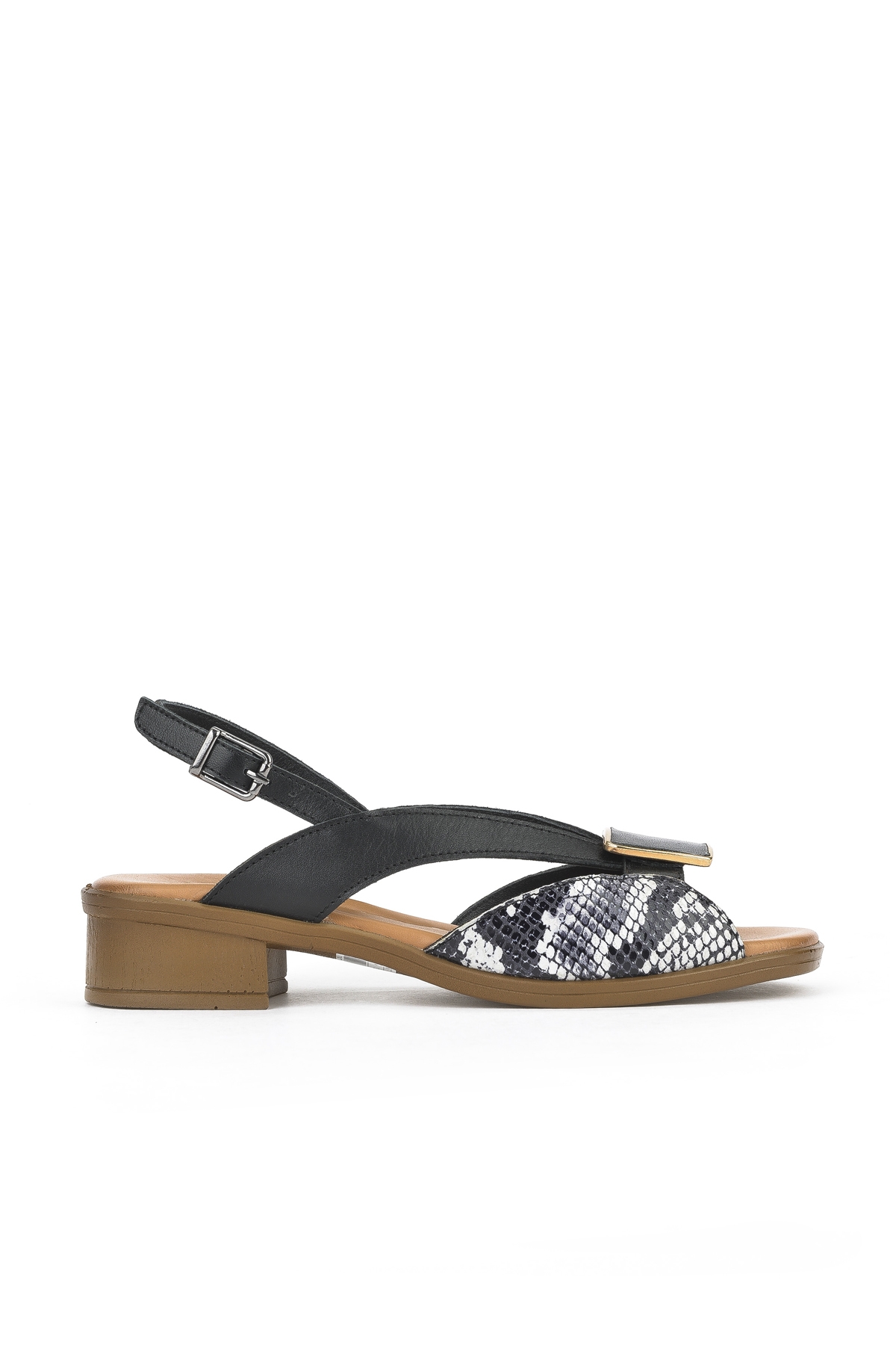 Kadın Hakiki Deri Topuklu Sandalet 1511032Z6020 Siyah - Görsel 2