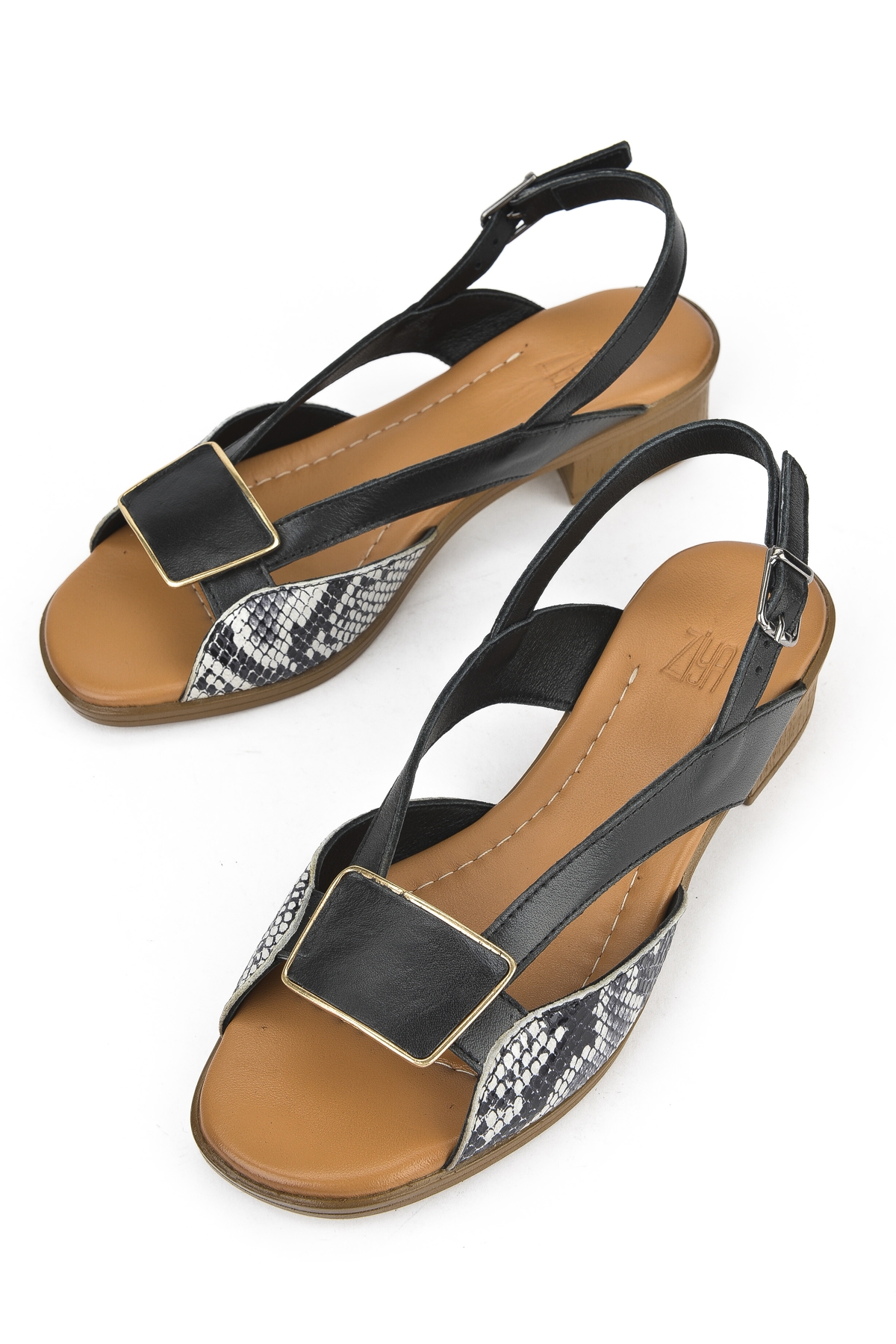 Kadın Hakiki Deri Topuklu Sandalet 1511032Z6020 Siyah - Görsel 6