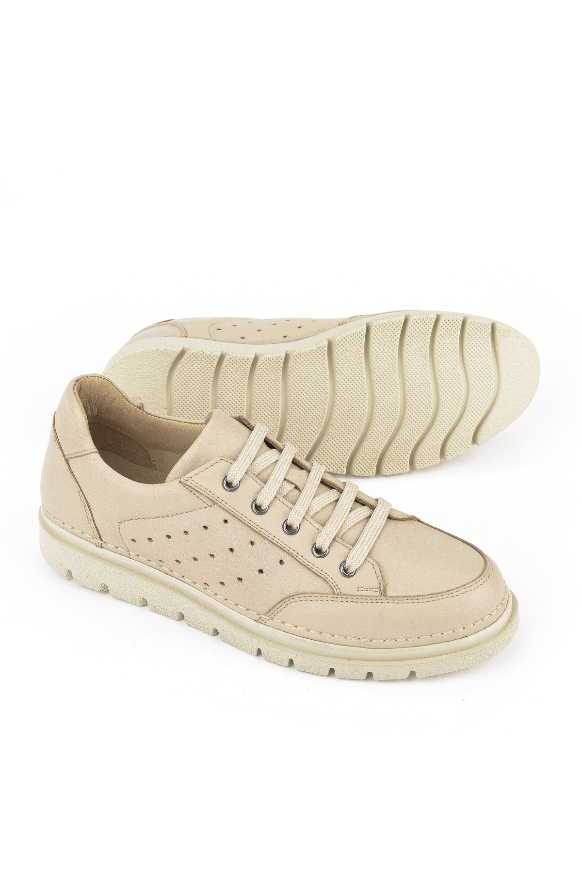 Kadın Hakiki Deri Sneaker 1511035Z6203 Bej - Görsel 5