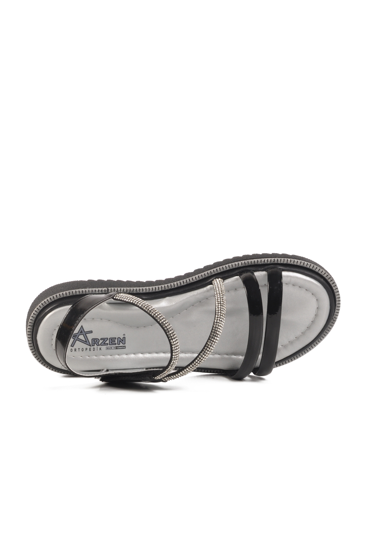 Siyah Rugan Cırtlı Ortopedik Kız Çocuk Sandalet 25T103 F - Görsel 5