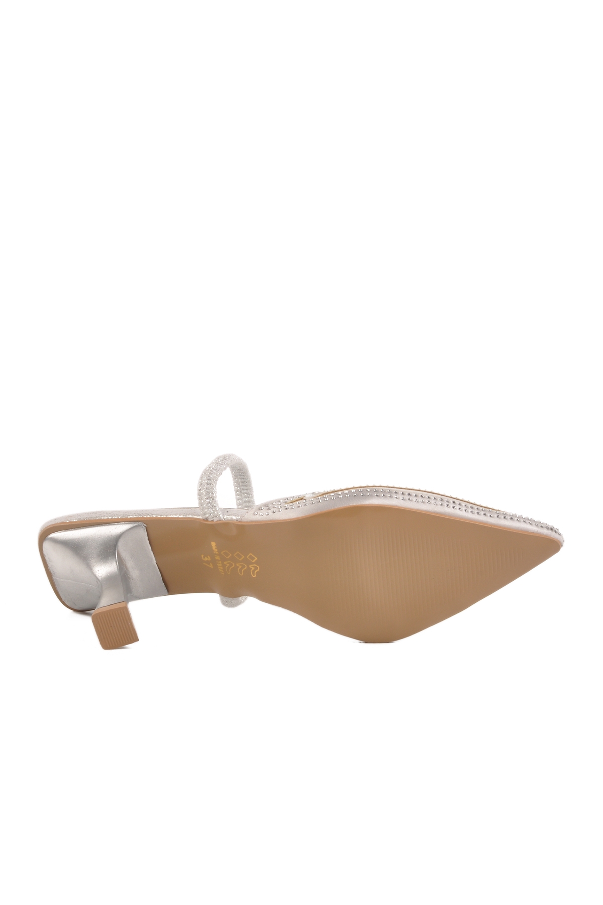 Gümüş İnce Topuklu Kadın Abiye Ayakkabı Florin T-100 Z - Görsel 6