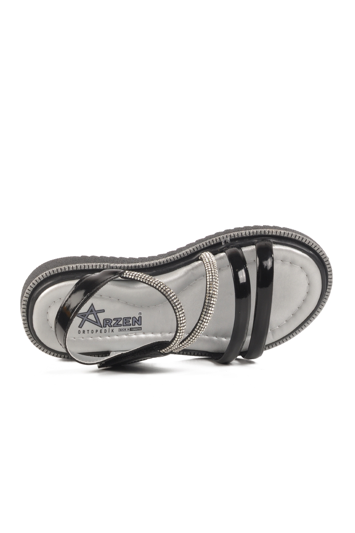 Siyah Rugan Cırtlı Ortopedik Kız Çocuk Sandalet 25T103 P - Görsel 5