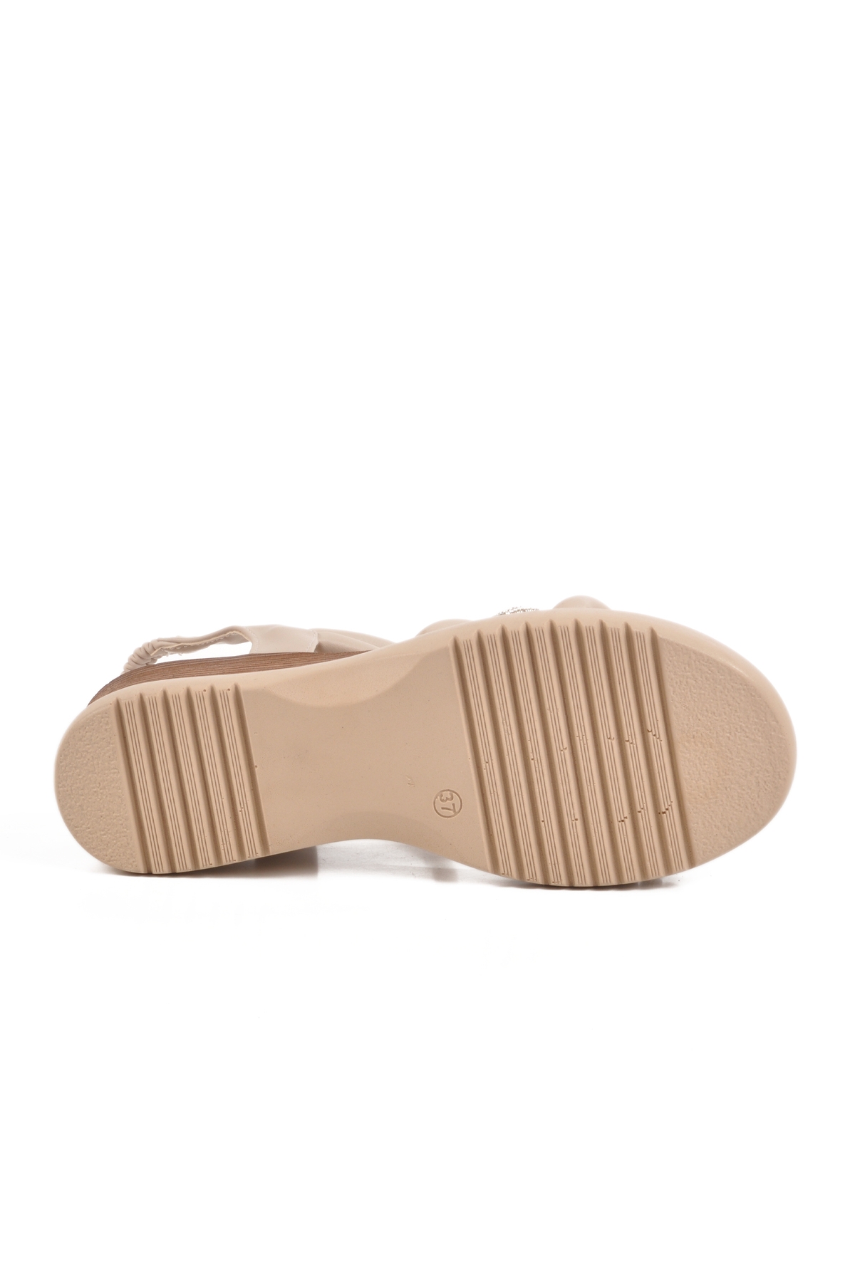 Bej Topuklu Kadın Sandalet T-004 Z - Görsel 6