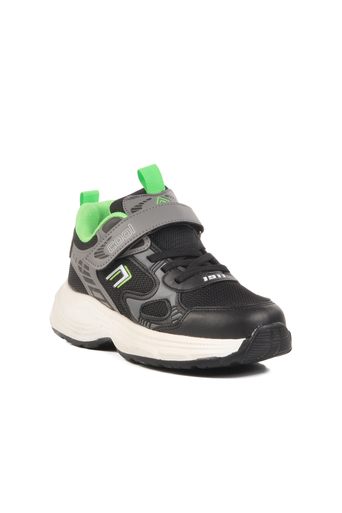 Siyah Cırtlı Fileli Hafif Erkek Çocuk Spor Ayakkabı Dian F - Görsel 4