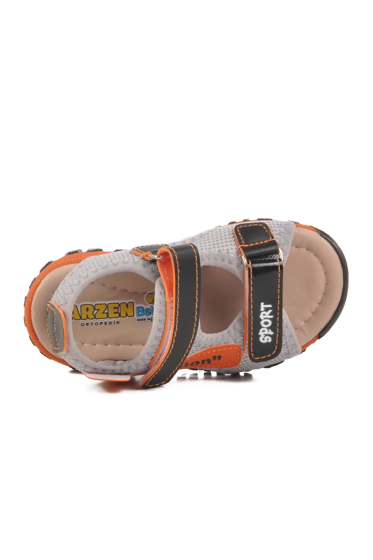 Siyah Cırtlı Ortopedik Erkek Çocuk Spor Sandalet 25T102 B - Görsel 5