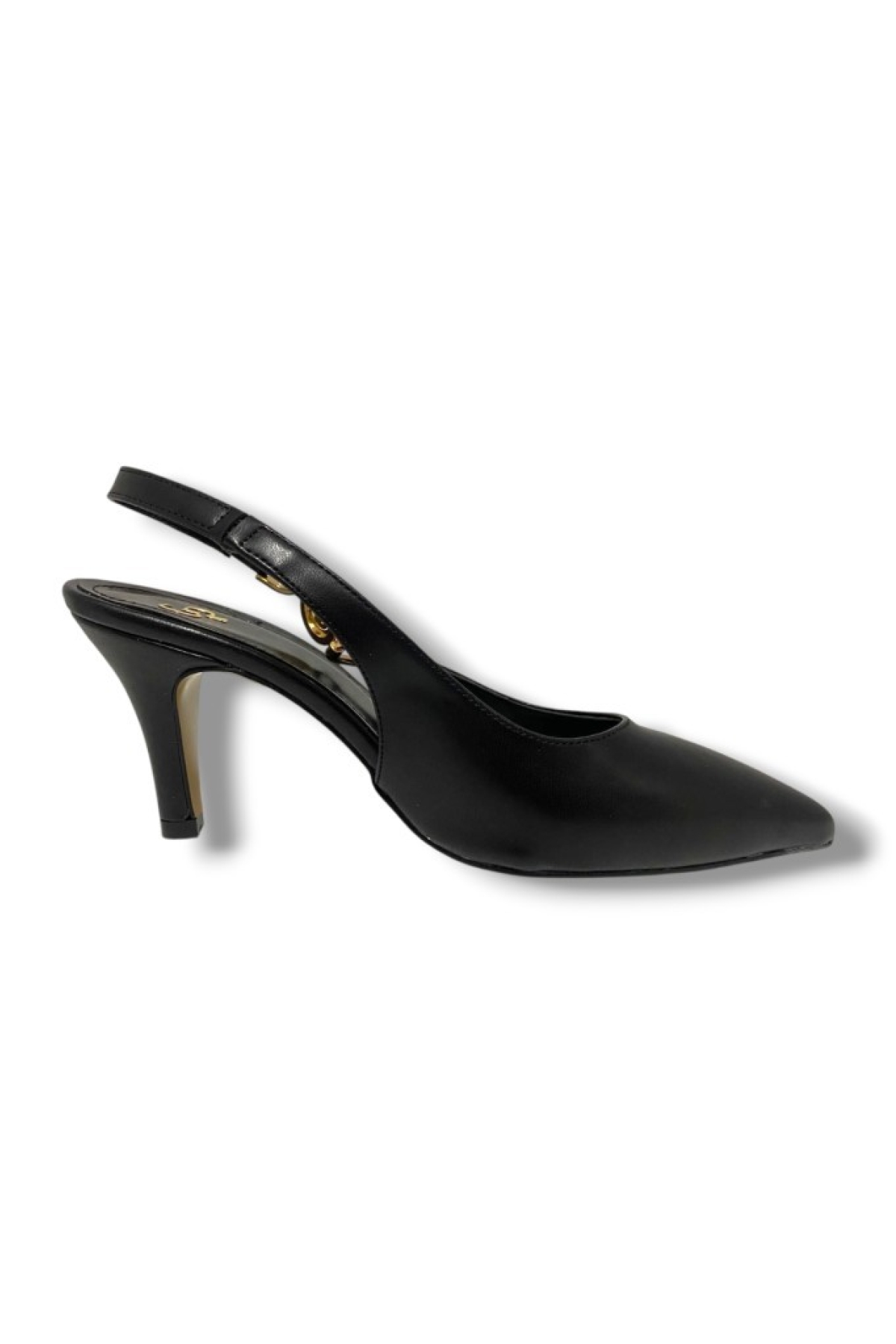 25661-25 Deri Tokalı Lastik Bant Kadın Stiletto - Görsel 2