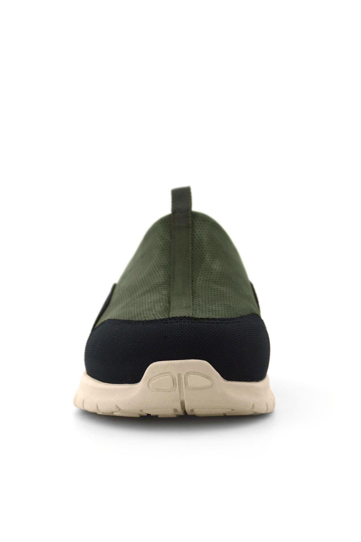 Medikal Hakiki Deri Haki Siyah Krem Tabanlı Comfort Spor Terlik - Görsel 6