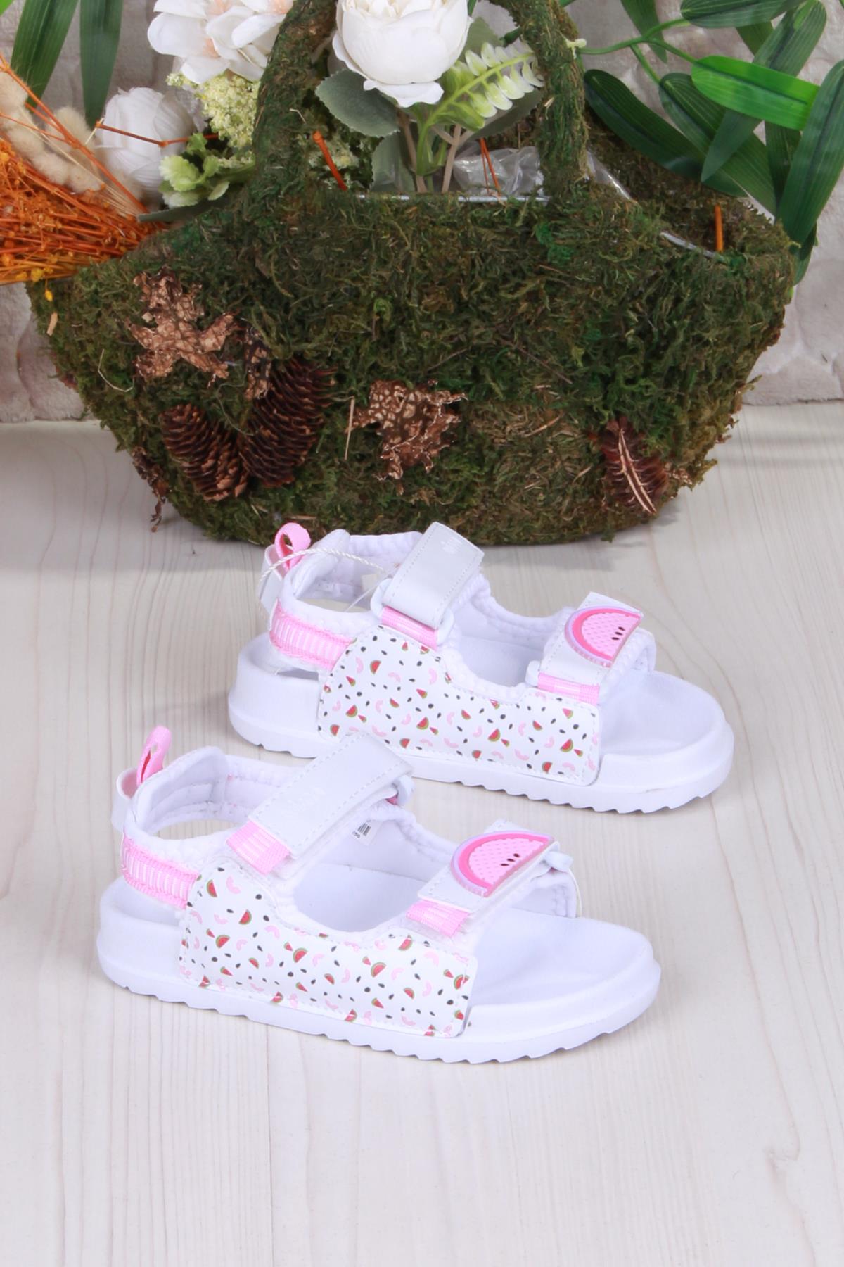 332.B25Y.251 Beyaz İnkago Anatomik Kız Çocuk Sandalet - Görsel 2